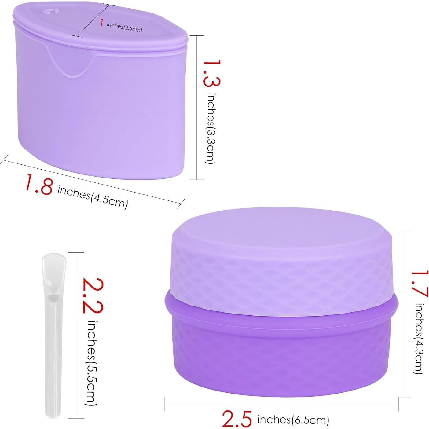 Paquete de 2 Contenedores de Maquillaje Silicona Adorila 63mm