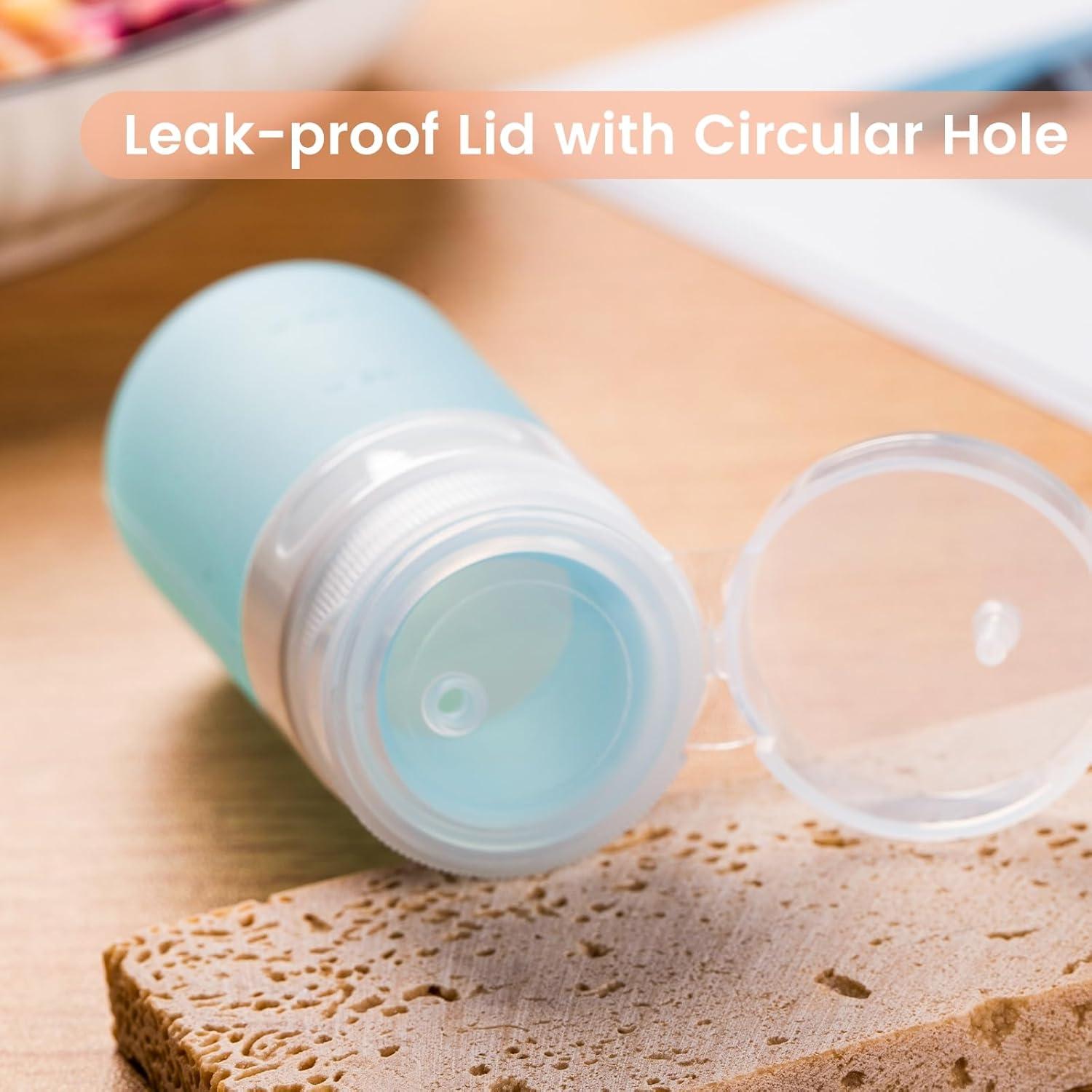 Botellas de Squeeze MICEBAY 2 oz Silicona a Prueba de Fugas - Paquete de 4