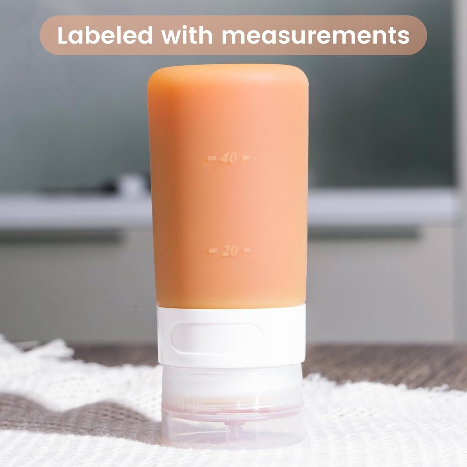 Botellas de Squeeze MICEBAY 2 oz Silicona a Prueba de Fugas - Paquete de 4