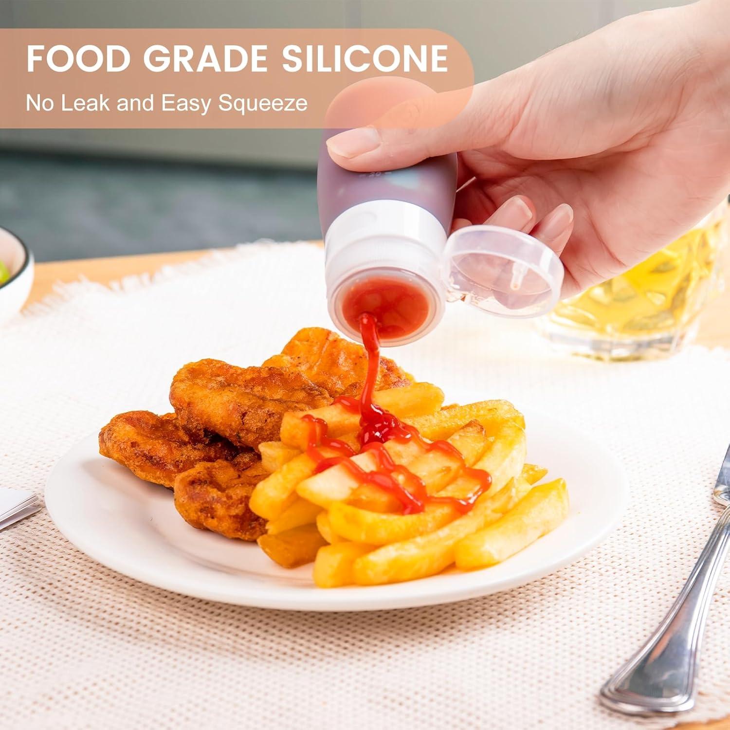 Botellas de Squeeze MICEBAY 2 oz Silicona a Prueba de Fugas - Paquete de 4