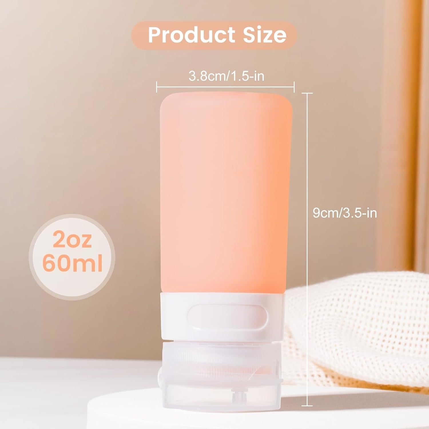 Botellas de Squeeze MICEBAY 2 oz Silicona a Prueba de Fugas - Paquete de 4