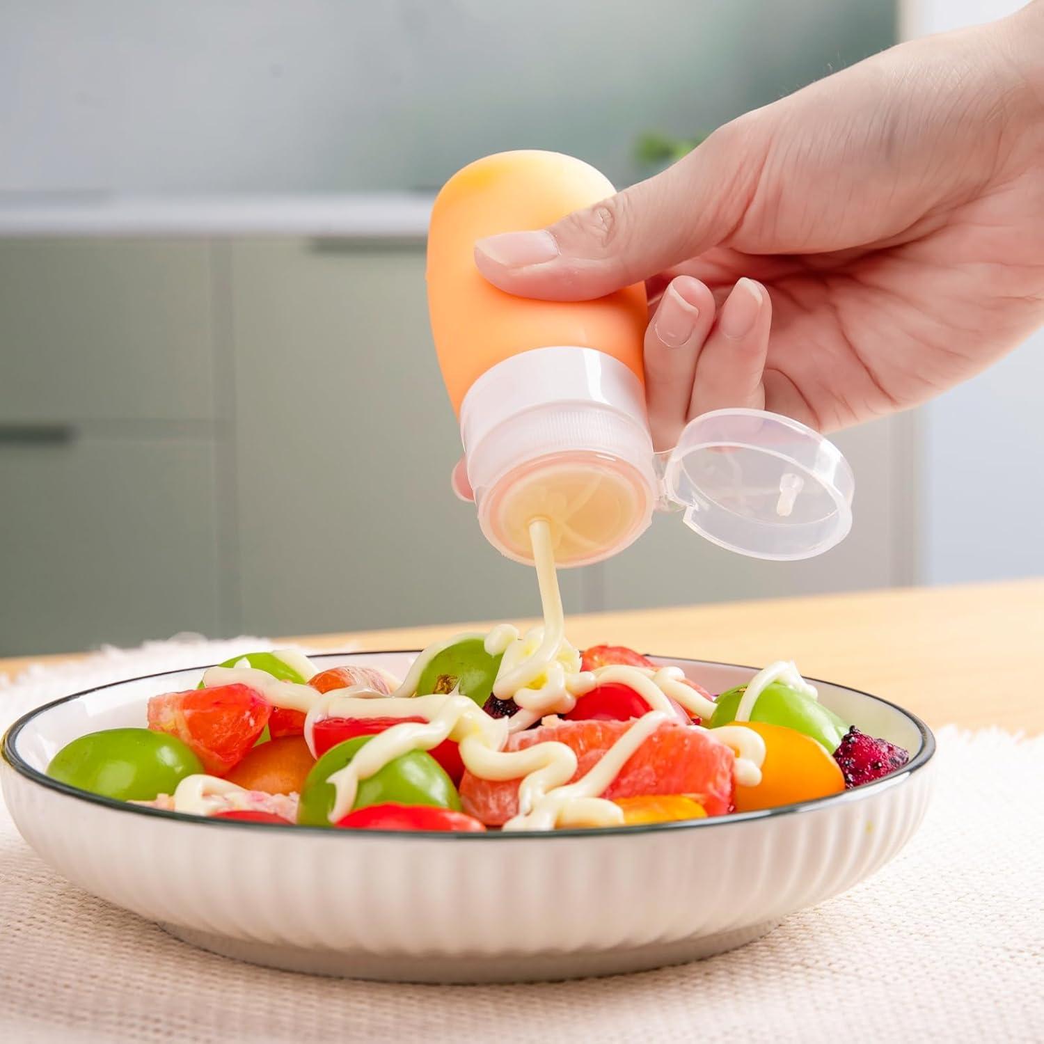 Botellas de Squeeze MICEBAY 2 oz Silicona a Prueba de Fugas - Paquete de 4