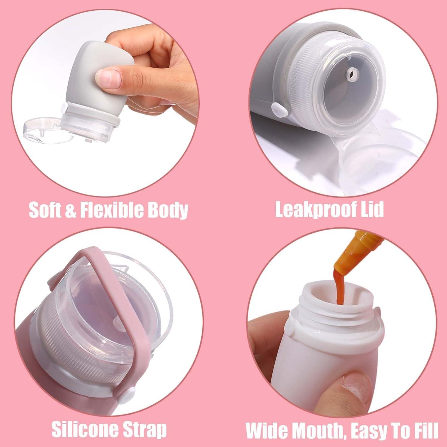 Botellas de Viaje Silicona 1 oz WXOIEOD A Prueba de Fugas