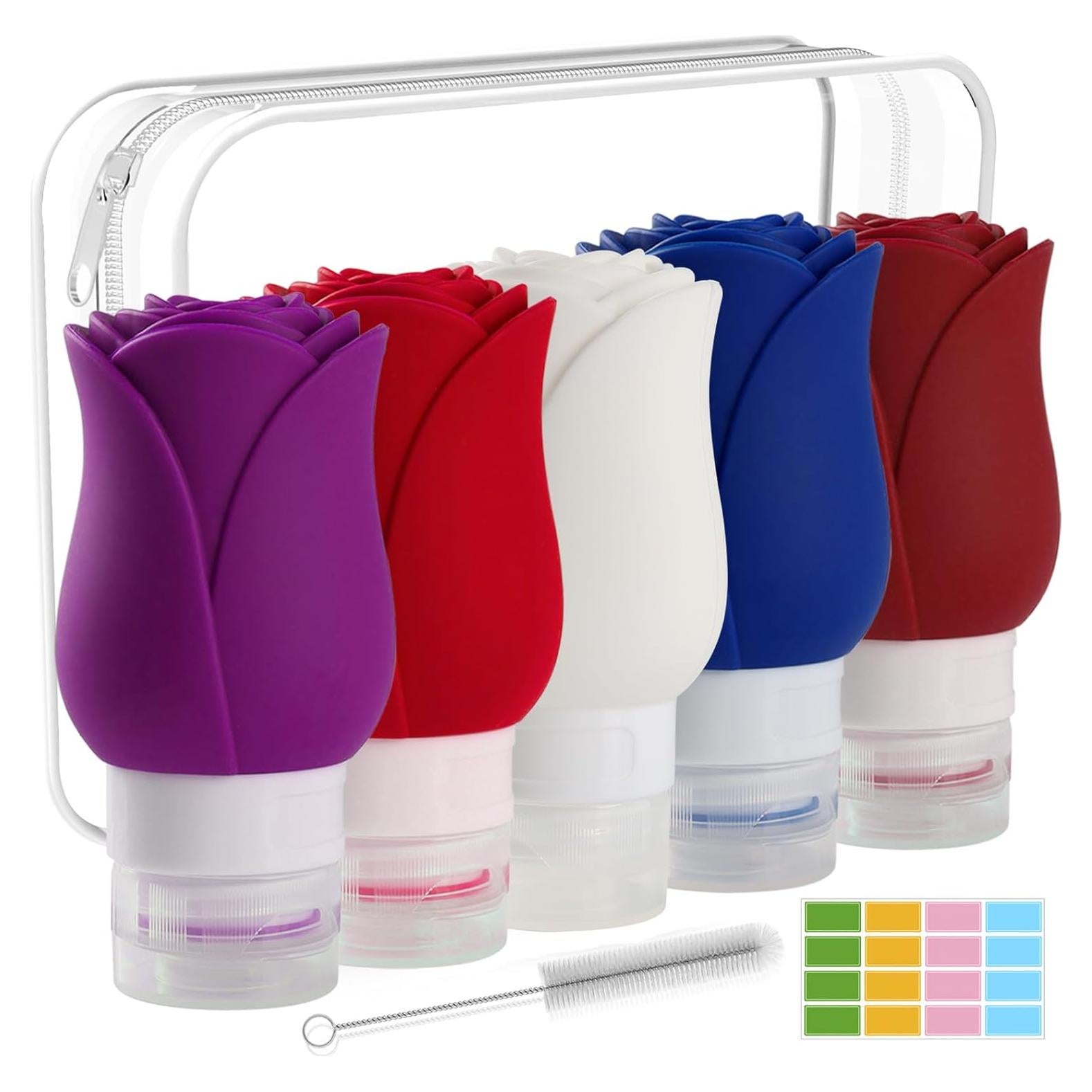 Set de 5 Botellas Reutilizables Mabnuby 89.91 ml Rosa TSA