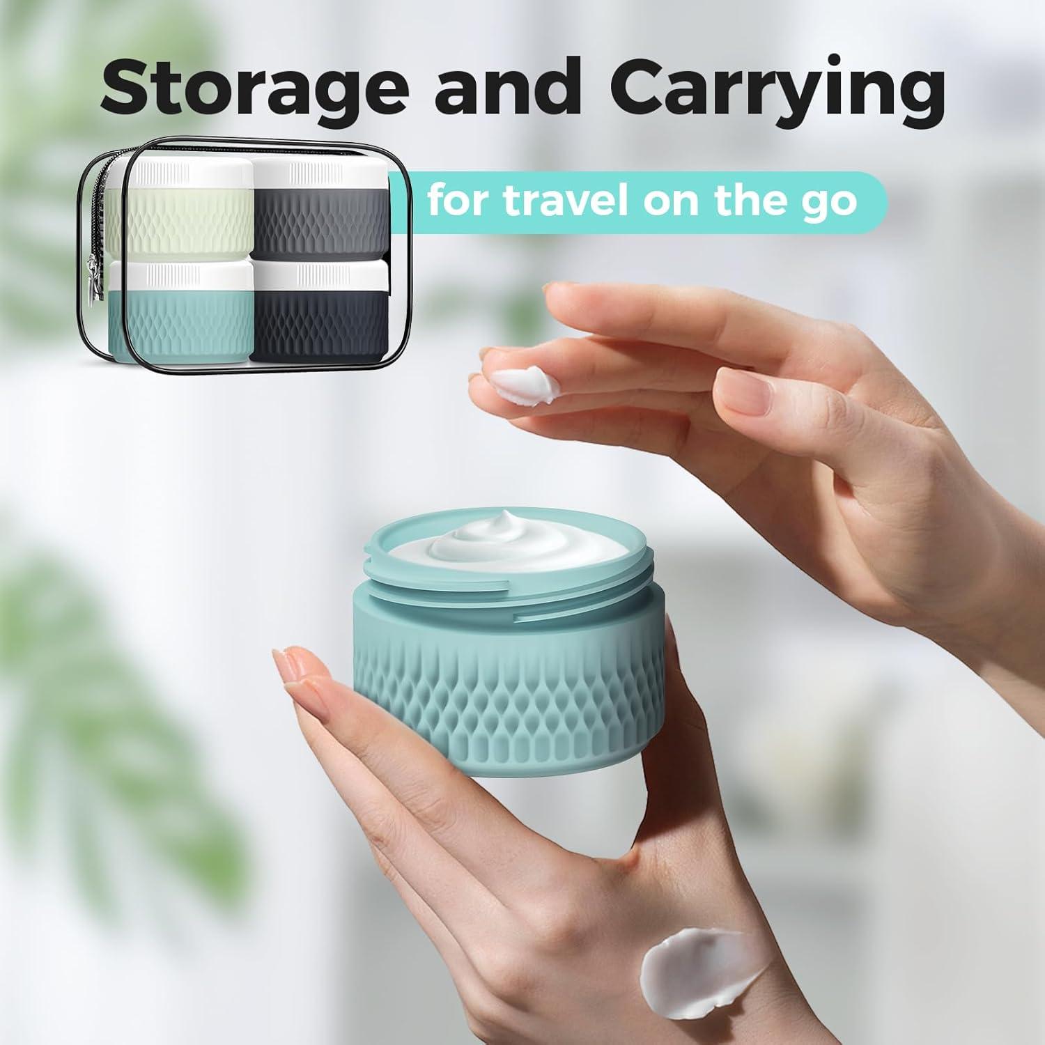 Contenedores de Viaje WLEAD 40ml Silicona Antifugas Negro