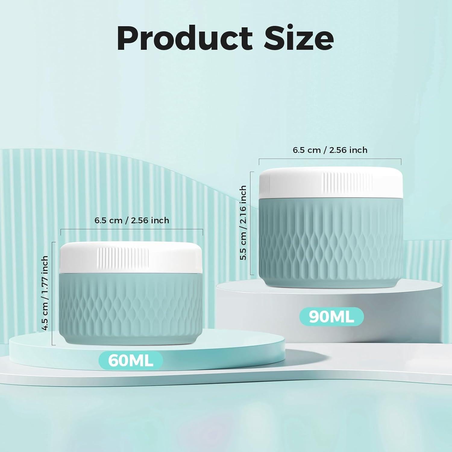 Contenedores de Viaje WLEAD 40ml Silicona Antifugas Negro