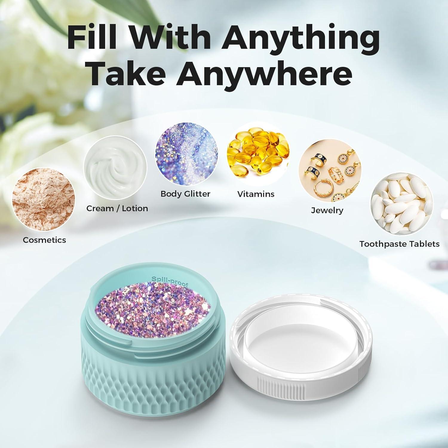 Contenedores de Viaje WLEAD 40ml Silicona Antifugas Negro