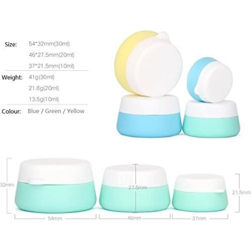 Frascos de Cosméticos de Silicona BlueSunshine 10ml - 3 Piezas