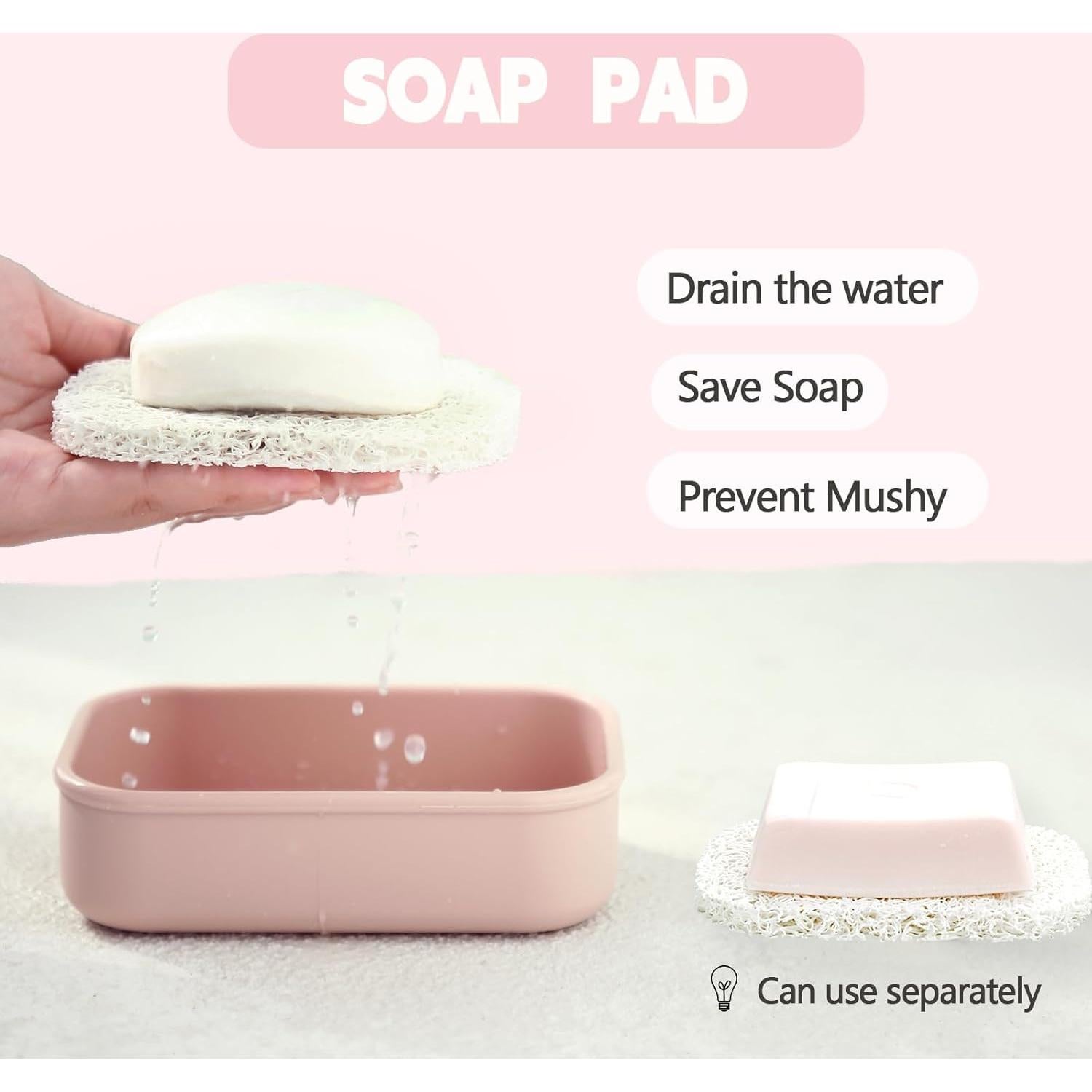 Funda de Jabón de Viaje PUTING Rosa, Silicona Antideslizante