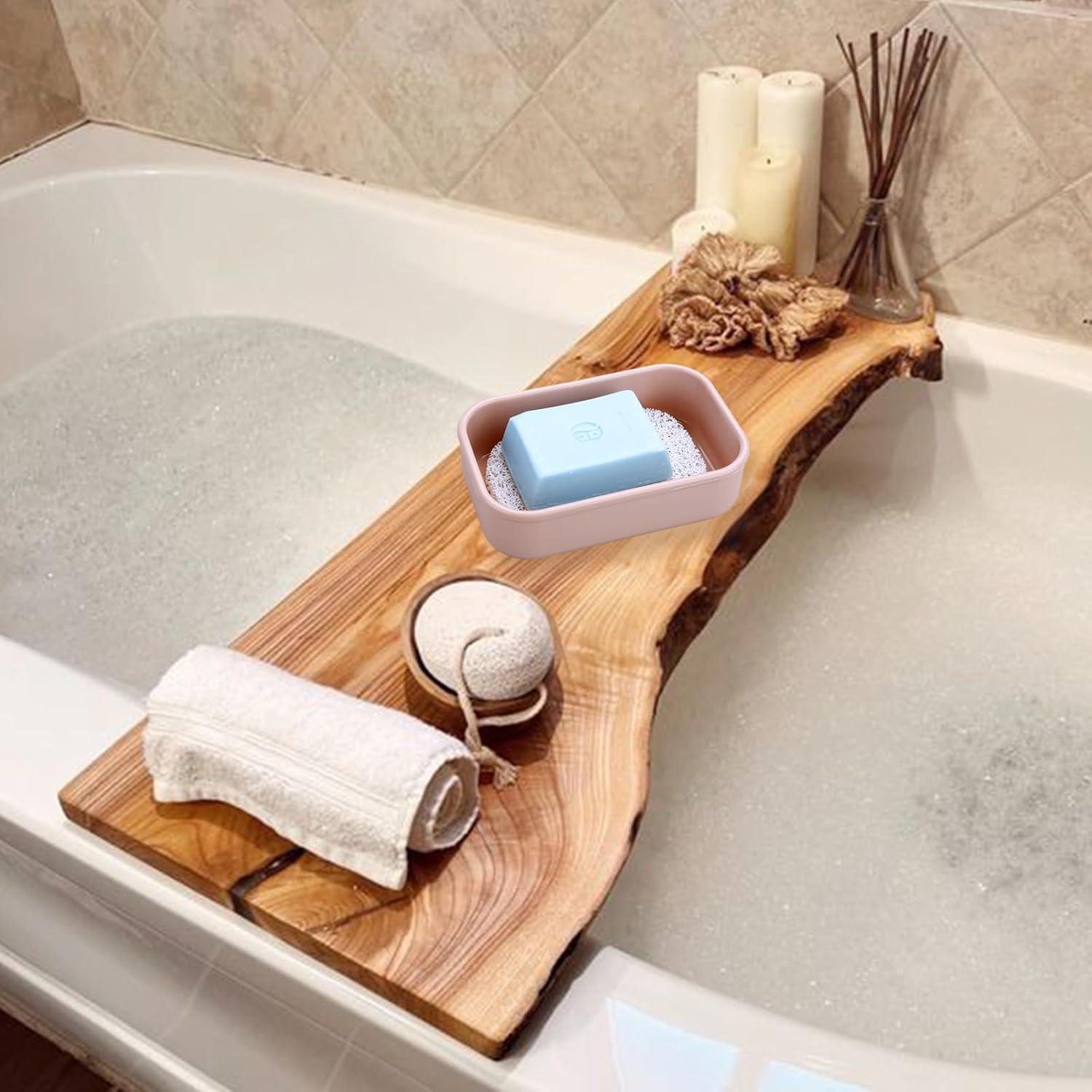 Funda de Jabón de Viaje PUTING Rosa, Silicona Antideslizante