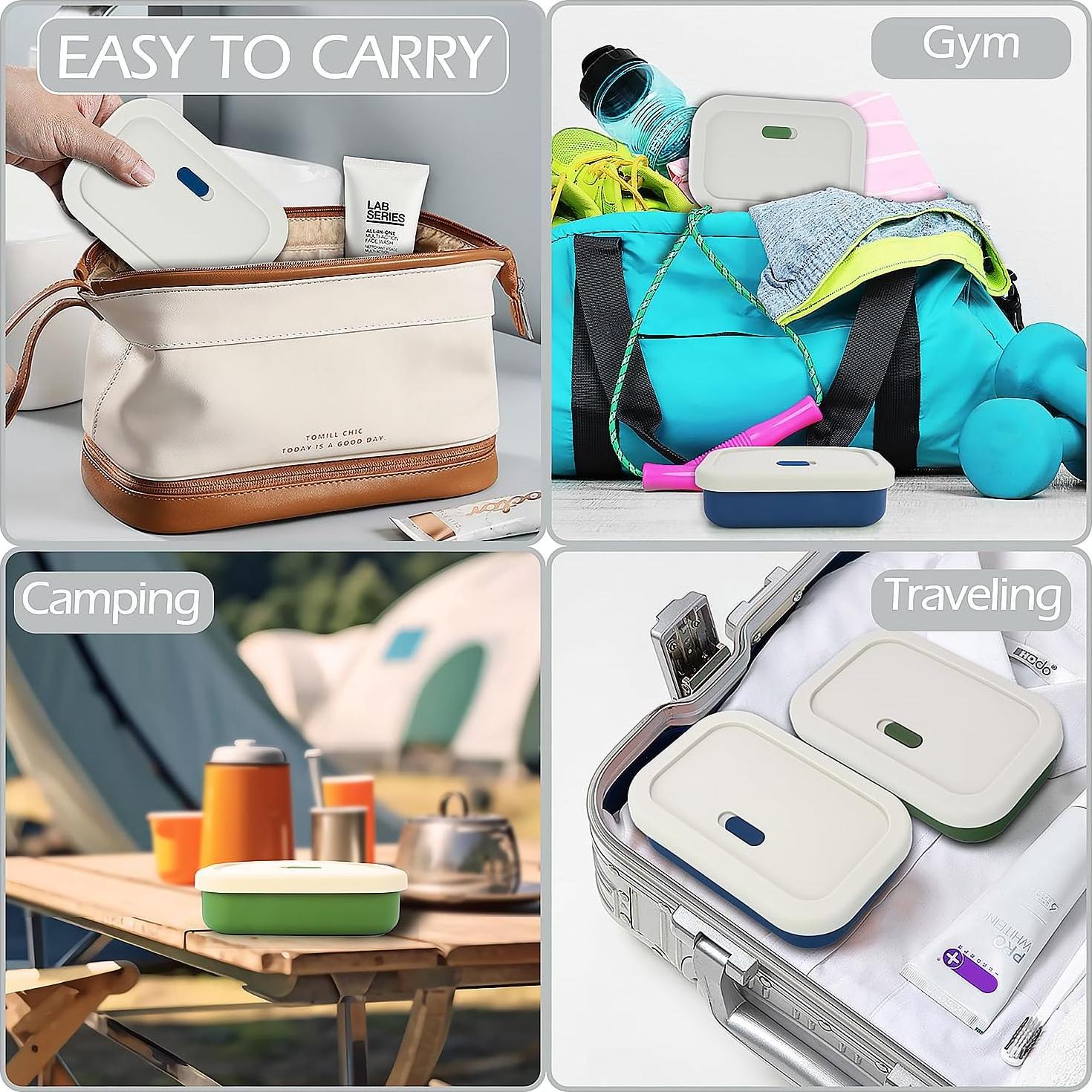 Estuche de Jabón de Viaje AIDIMMING Silicona Ventilado 14.9x9.9cm