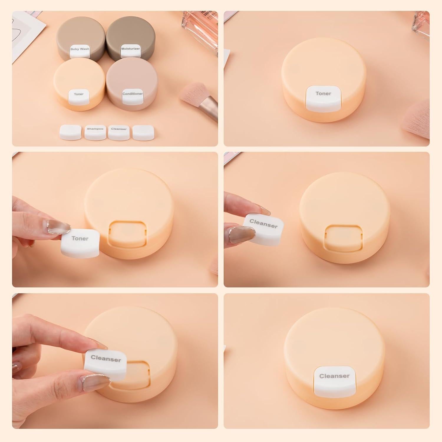 Contenedores de Viaje Gemice 30ml a Prueba de Fugas - Set de 4