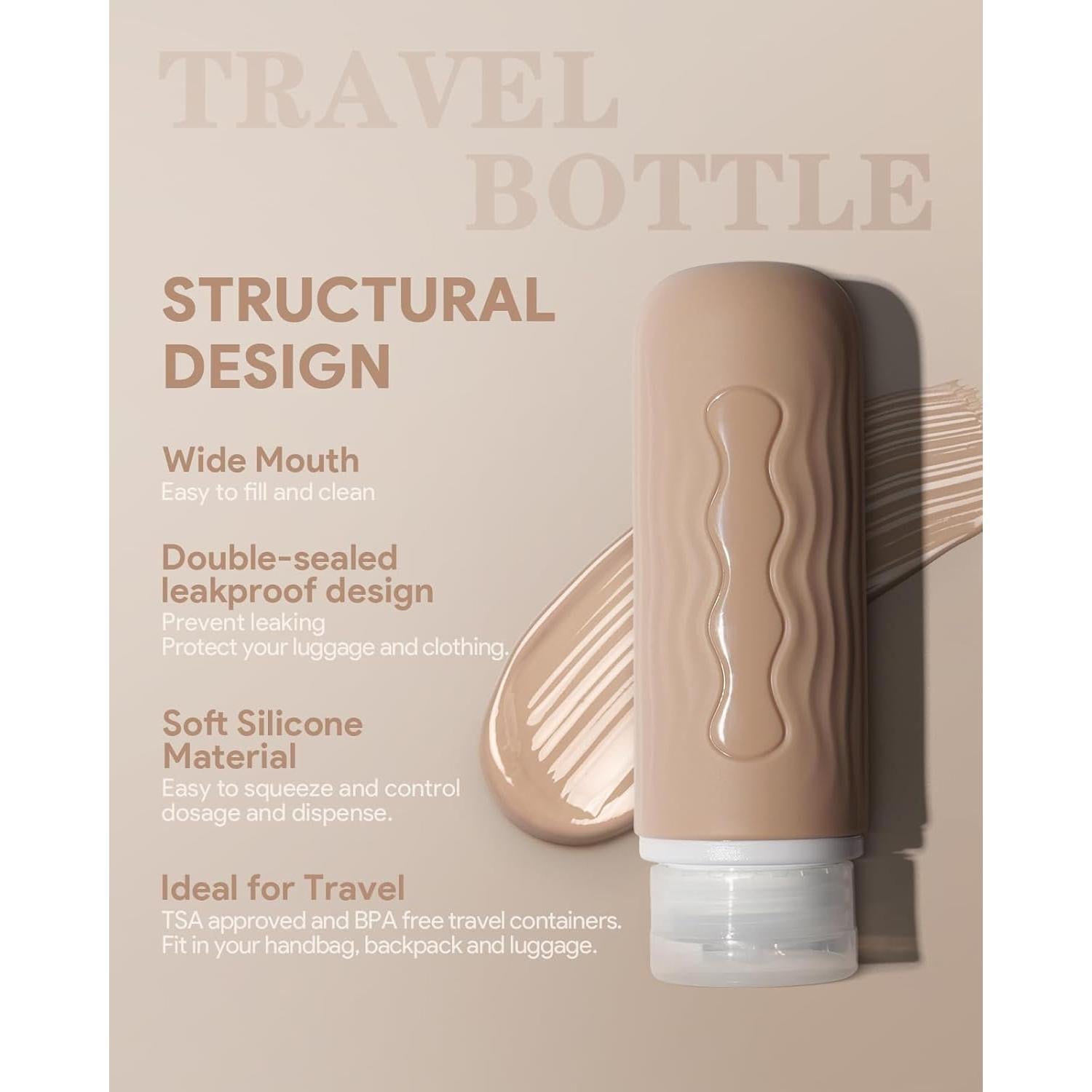 Contenedores de Viaje Silicona Yinke - 4 Piezas A Prueba de Fugas