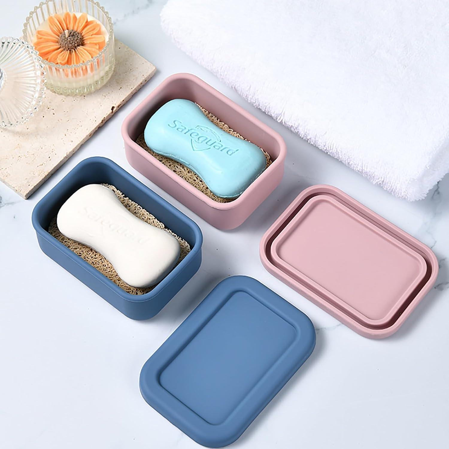 Estuche de Jabón de Silicona CIKE a Prueba de Fugas Rosa