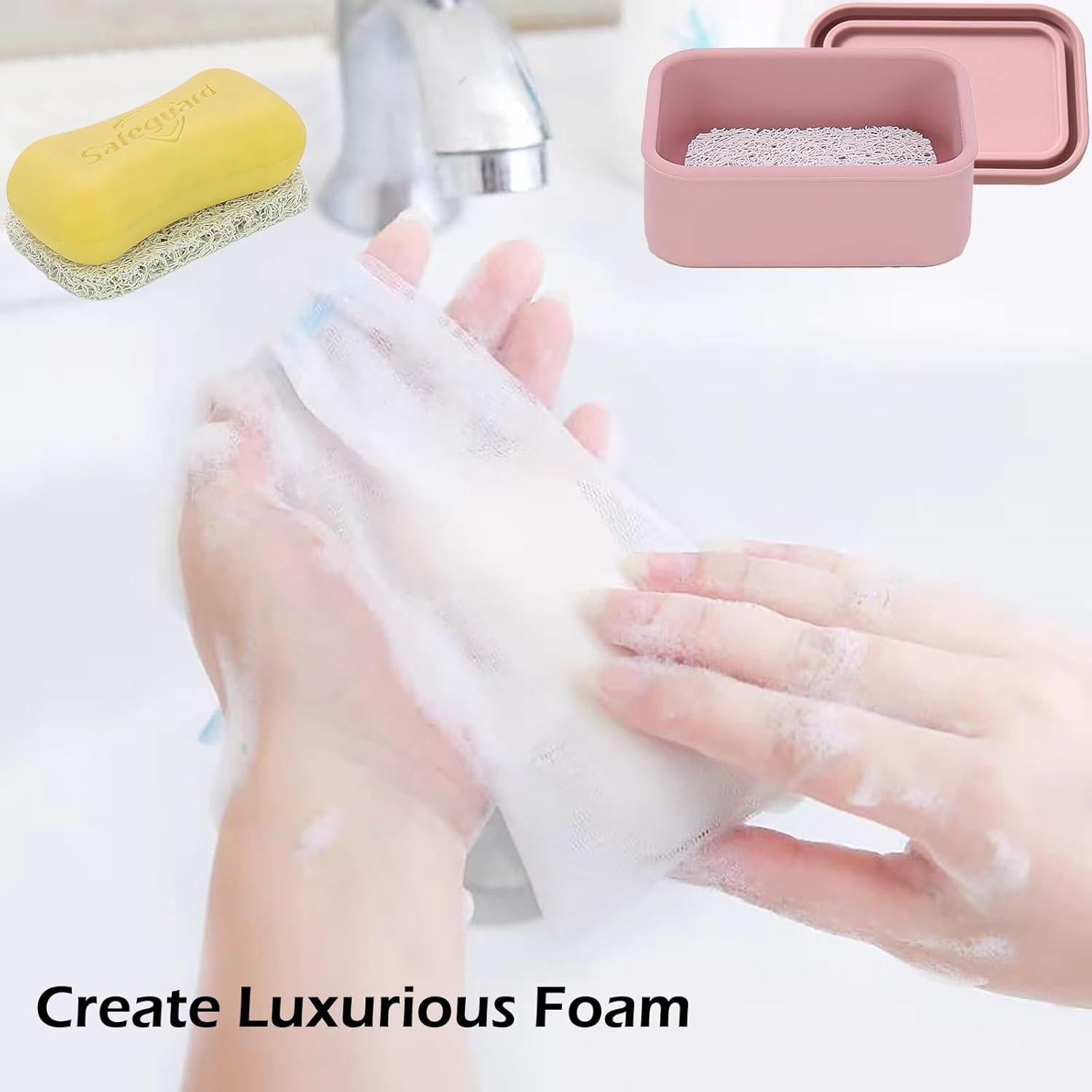 Estuche de Jabón de Silicona CIKE a Prueba de Fugas Rosa