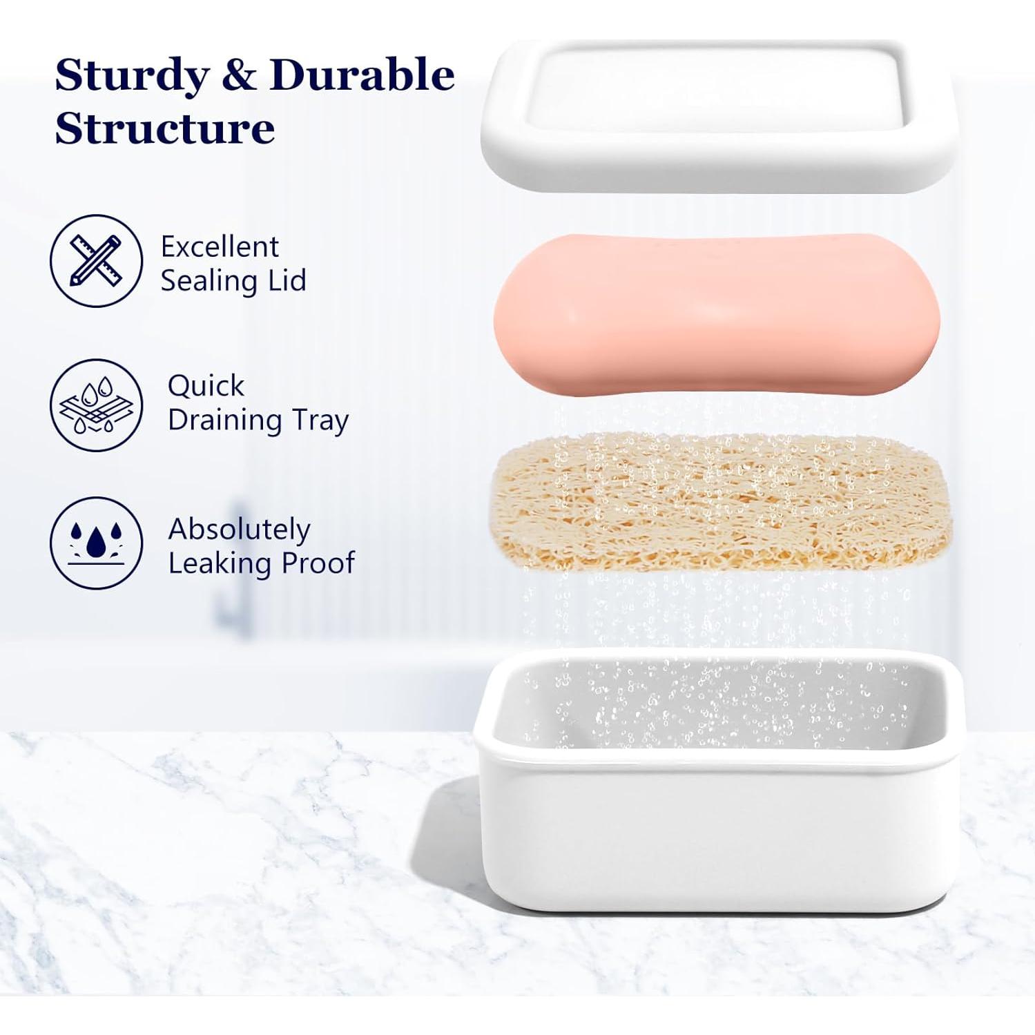 Estuche de Jabón de Silicona HighHerz Blanco para Viajes