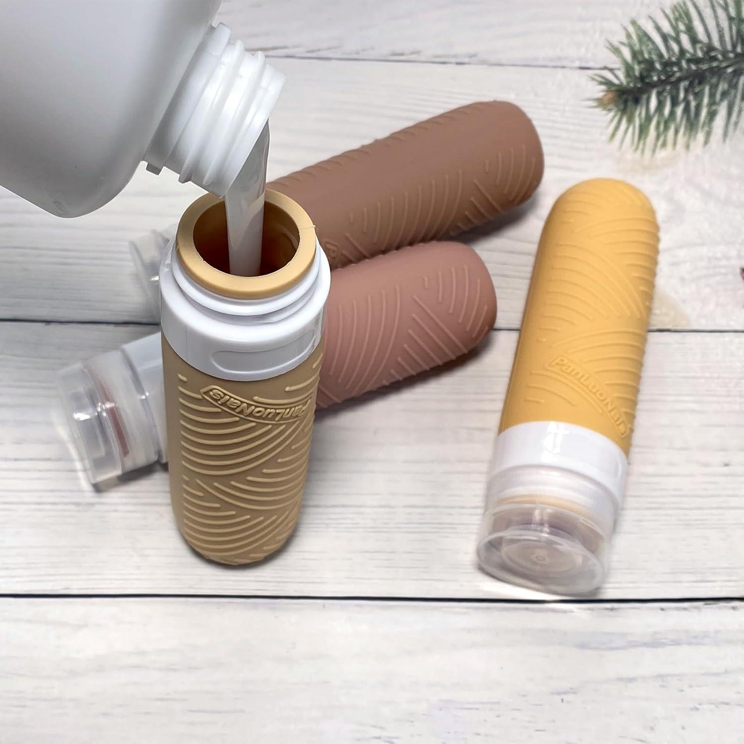 Botellas de Viaje PanLuoNais 3 Onzas Silicona Aprobadas TSA