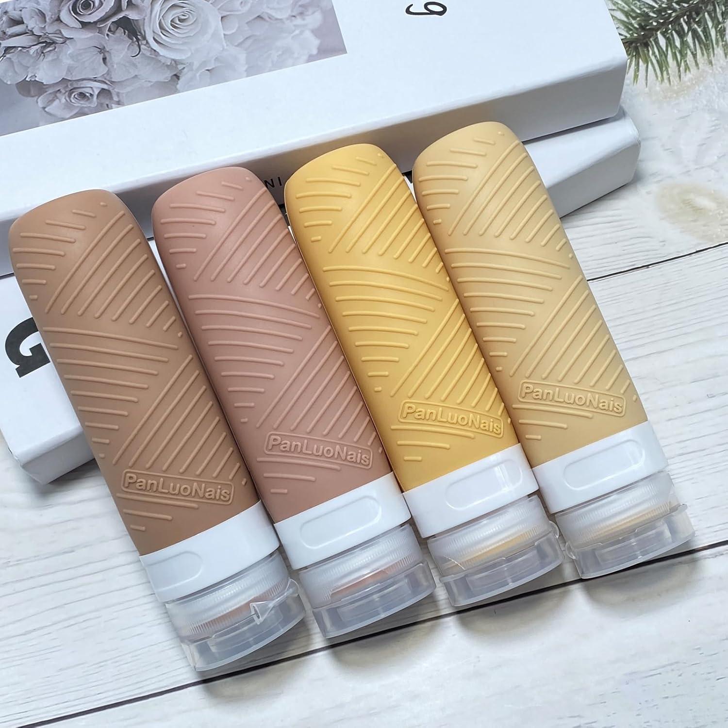 Botellas de Viaje PanLuoNais 3 Onzas Silicona Aprobadas TSA