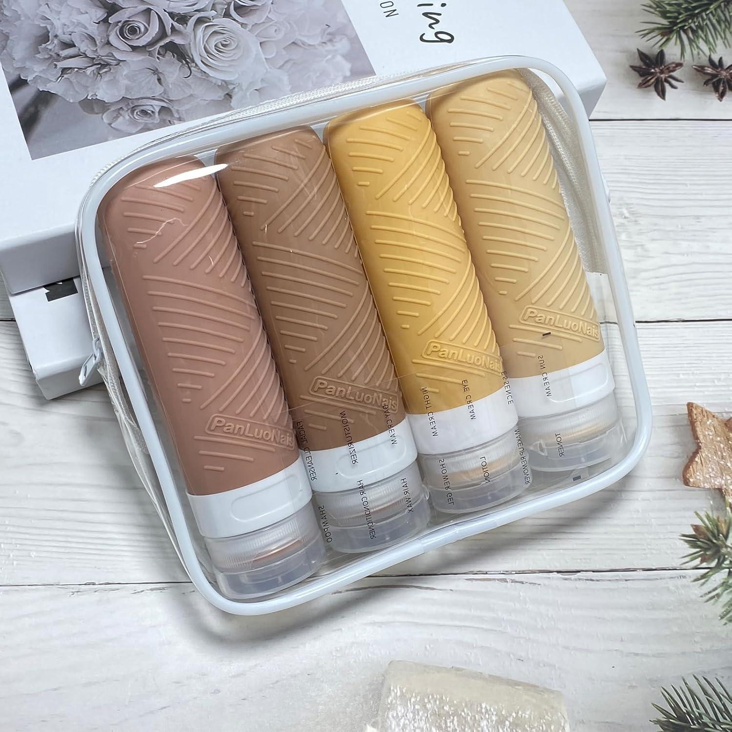 Botellas de Viaje PanLuoNais 3 Onzas Silicona Aprobadas TSA