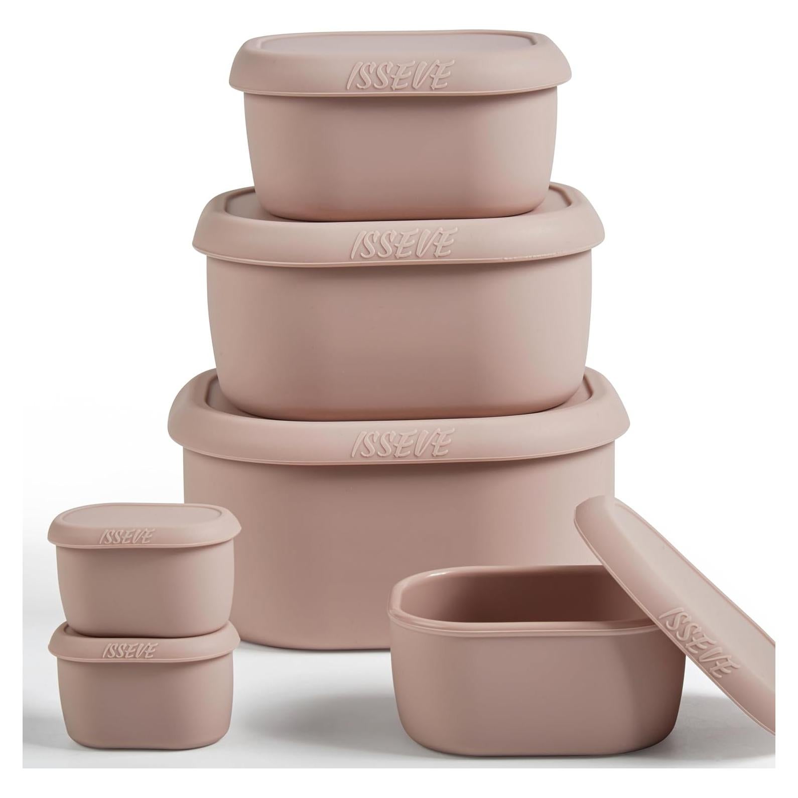 Set de 6 Recipientes de Almacenamiento de Silicona ISSEVE 1000ml