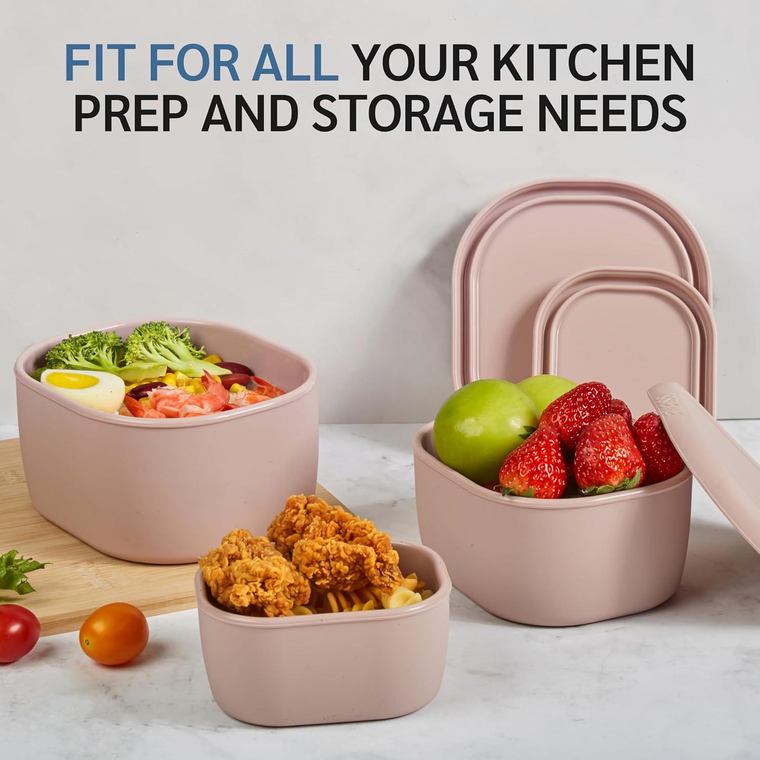 Set de 6 Recipientes de Almacenamiento de Silicona ISSEVE 1000ml