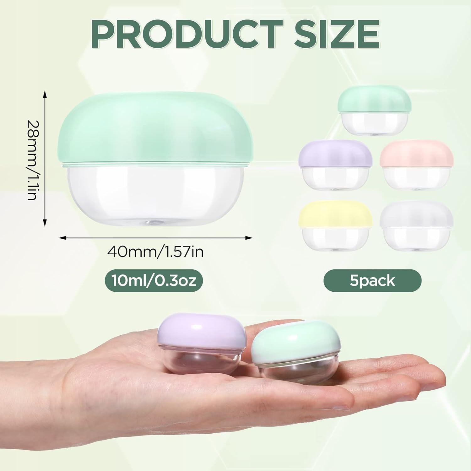 Tarros de viaje RONRONS 10ml a prueba de fugas 5 Pcs