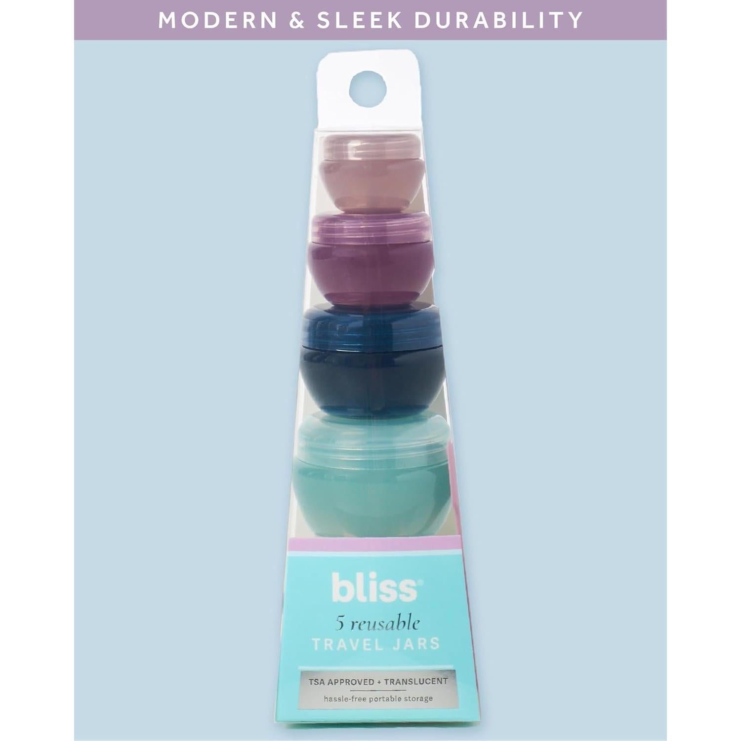 Contenedores de Viaje Bliss - Juego de 5 Tarros a Prueba de Fugas