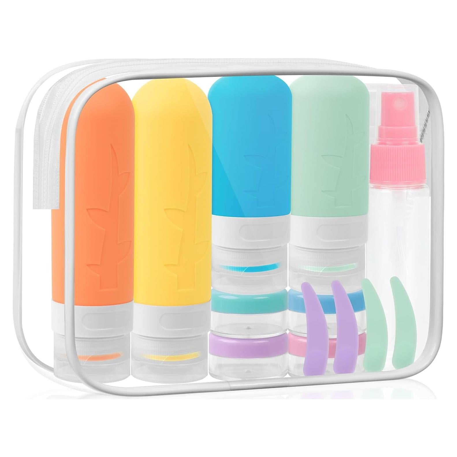 Kit de 19 Botellas de Viaje Silicona A Prueba de Fugas 90ml