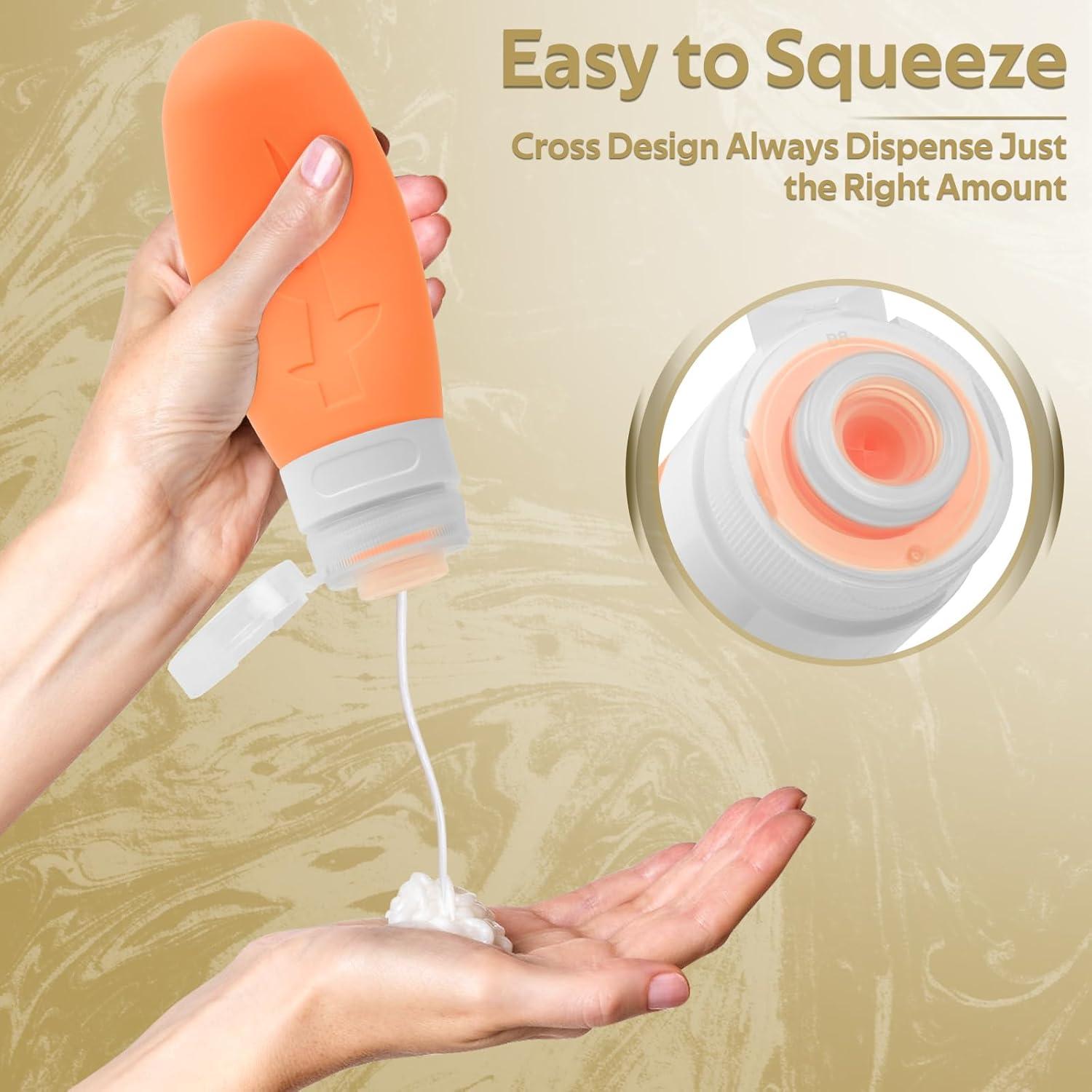 Kit de 19 Botellas de Viaje Silicona A Prueba de Fugas 90ml