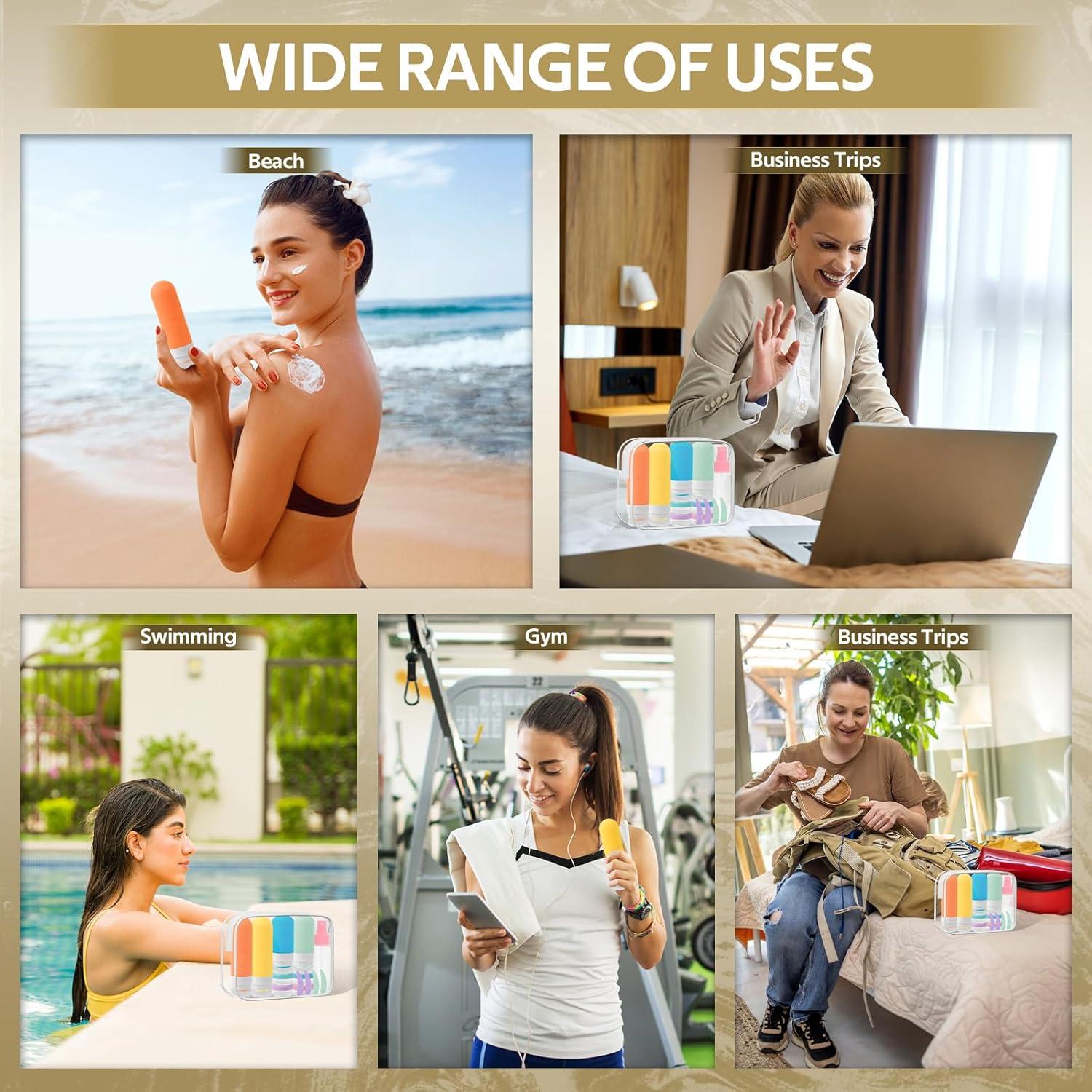 Kit de 19 Botellas de Viaje Silicona A Prueba de Fugas 90ml