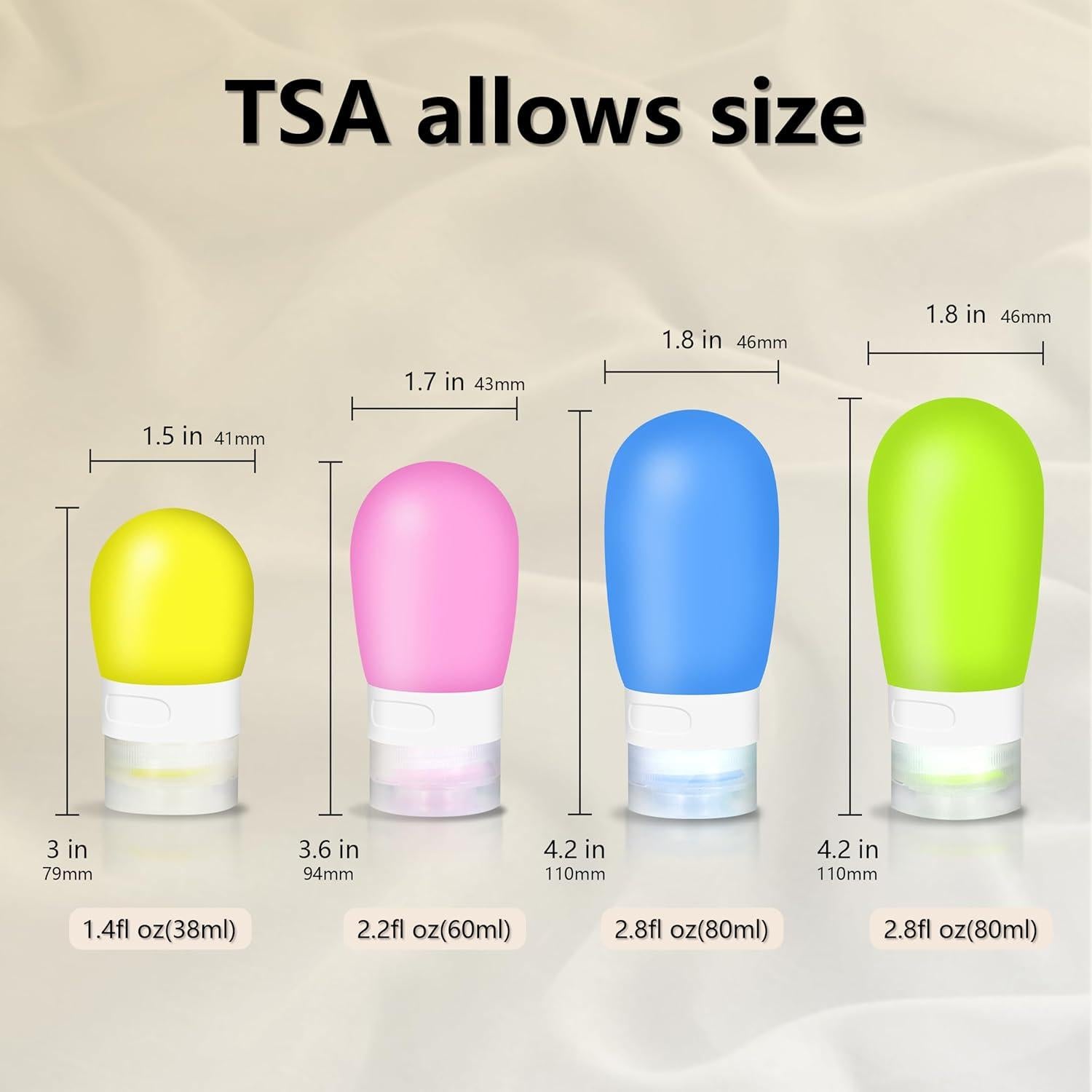 Botellas de Viaje Elaunva 4 Pack 257 ml A Prueba de Fugas