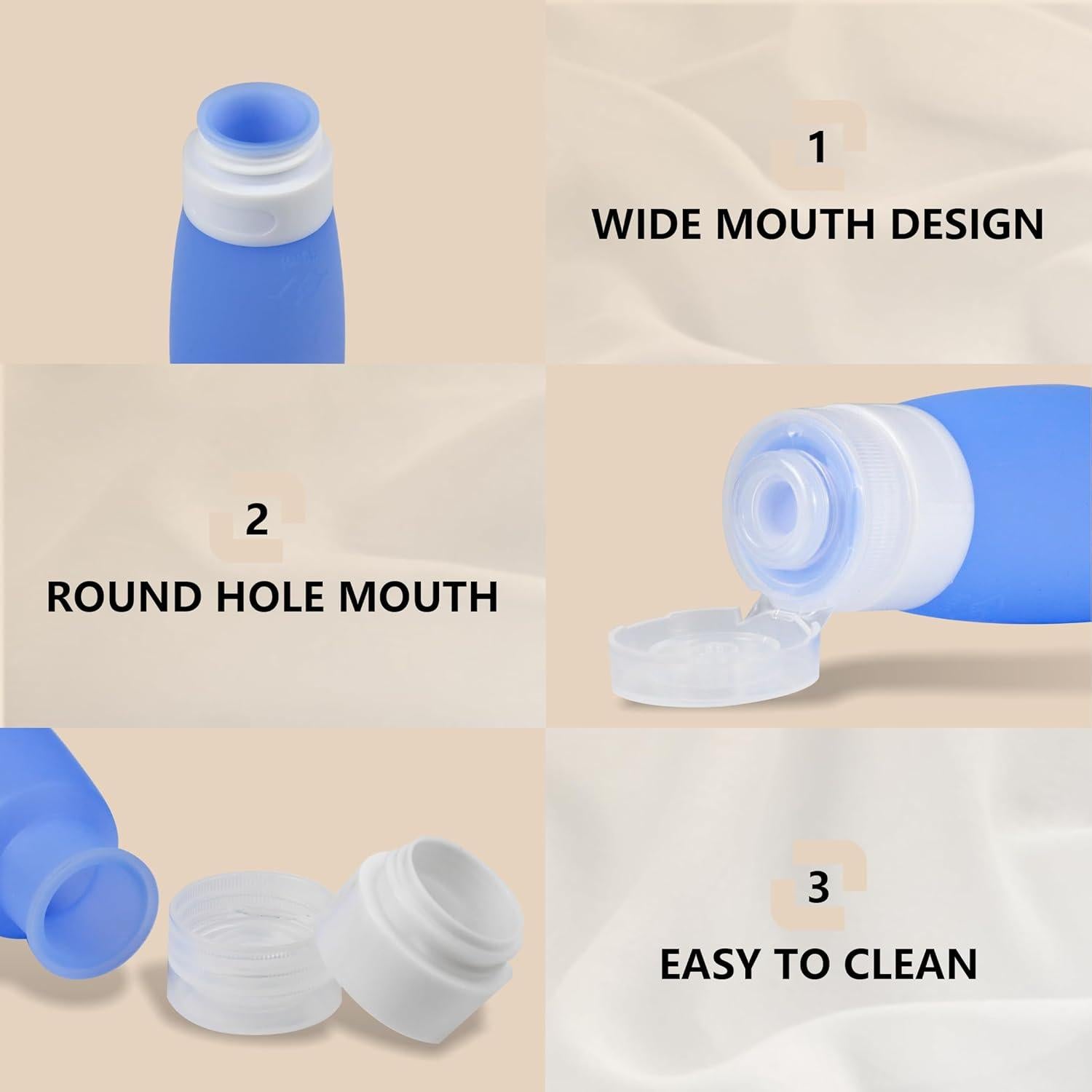 Botellas de Viaje Elaunva 4 Pack 257 ml A Prueba de Fugas