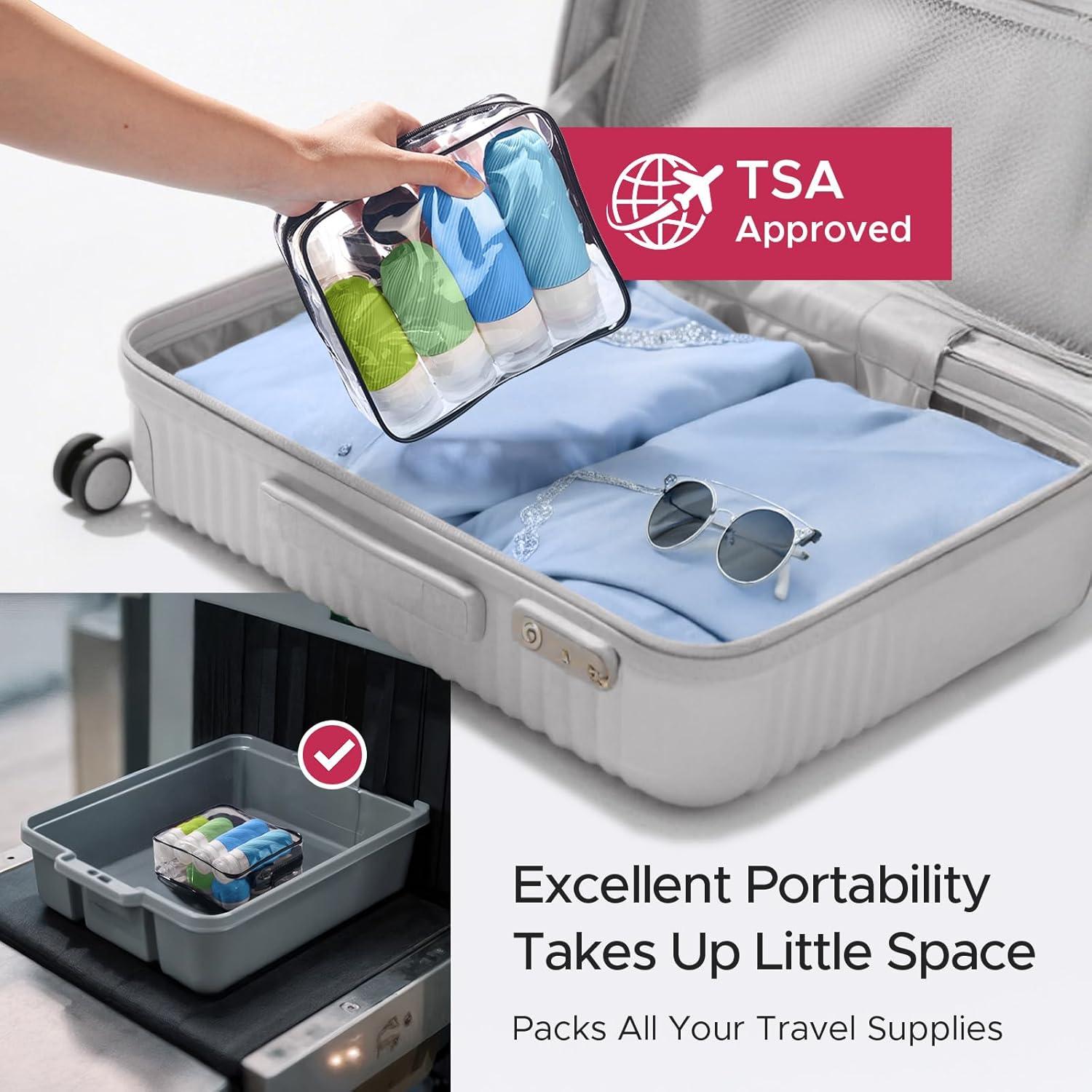 Kit de Botellas de Viaje LitBear 23 Piezas Aprobado TSA