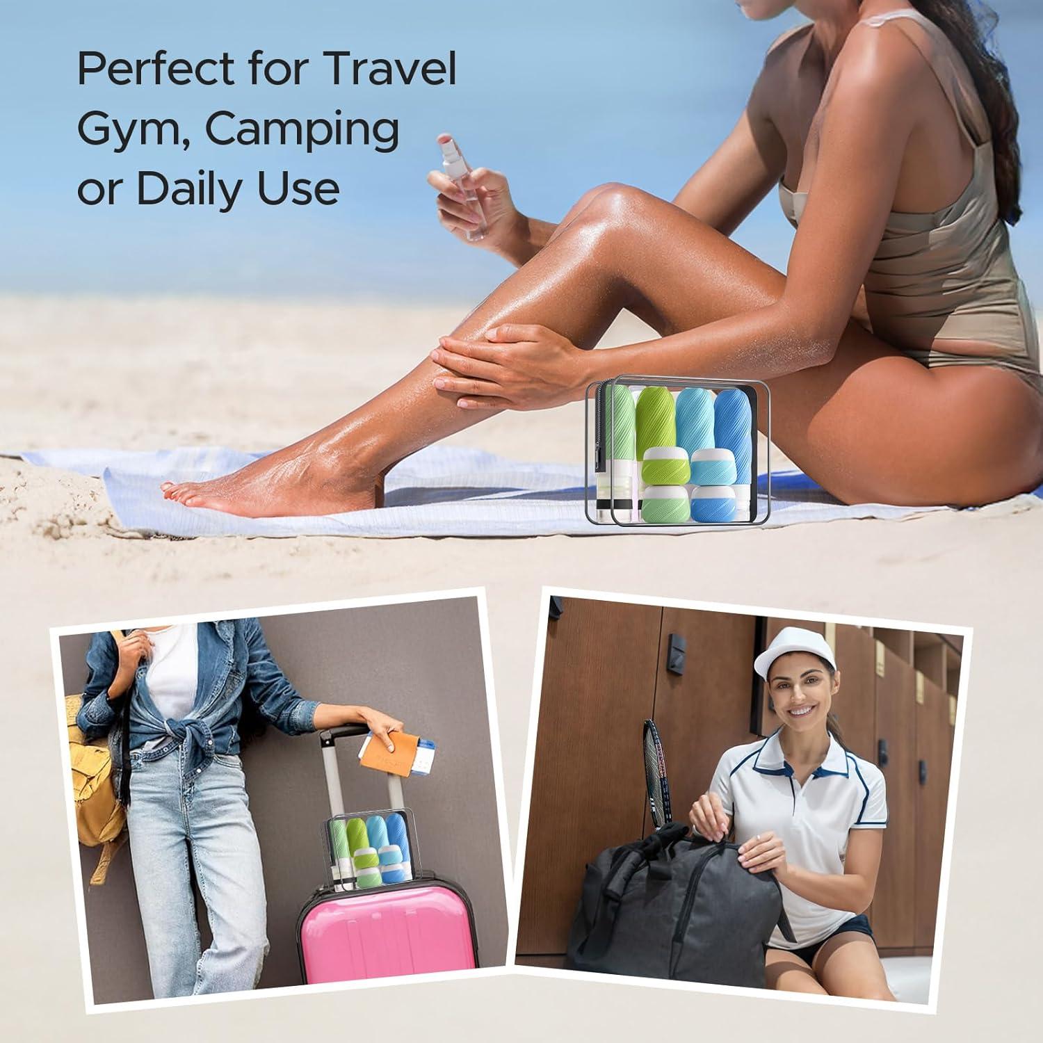 Kit de Botellas de Viaje LitBear 23 Piezas Aprobado TSA