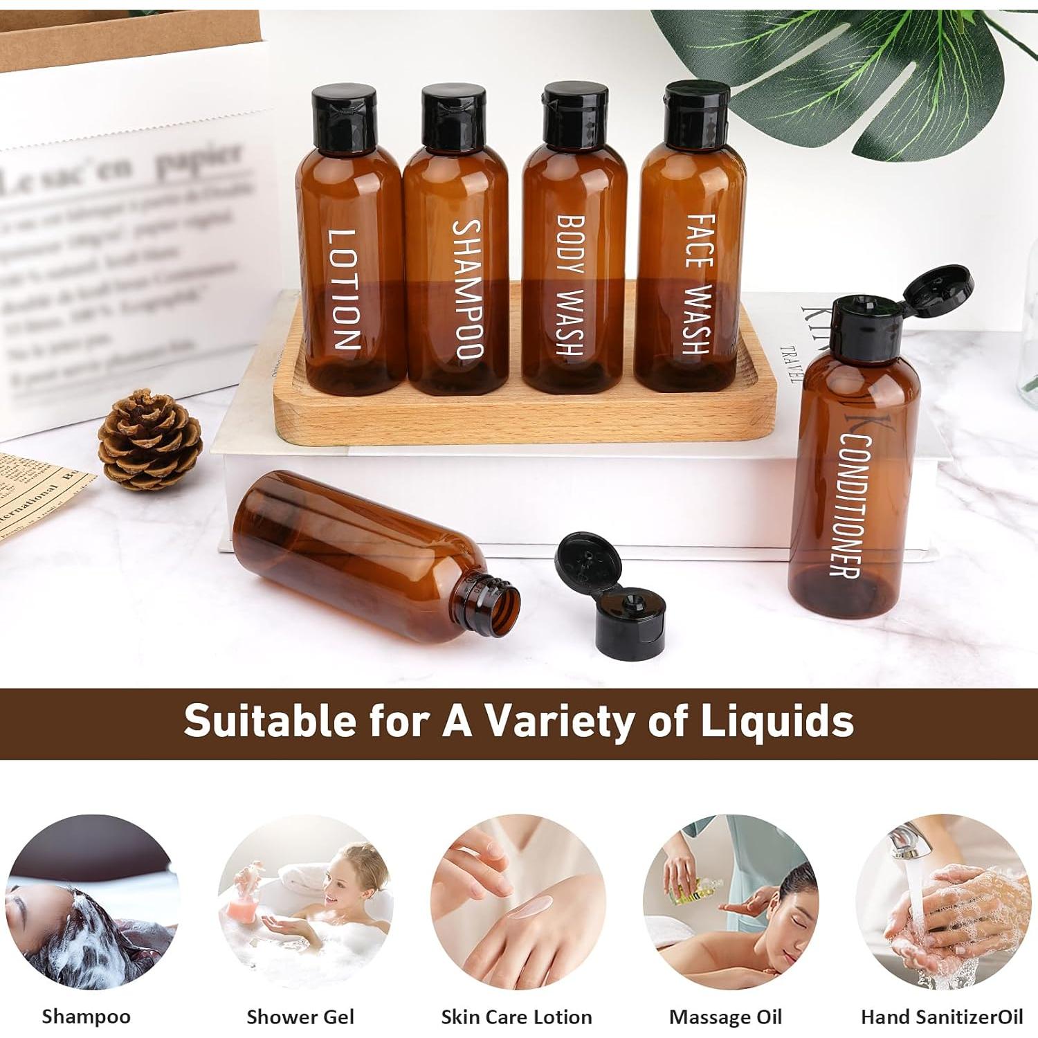 Botellas de Viaje Wowang 6 Pack 100ml Aprobadas por TSA