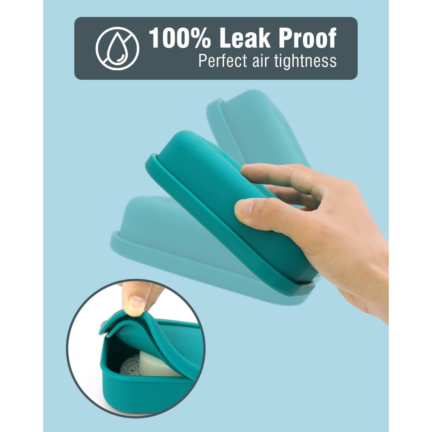 Estuche de Jabón de Viaje AIMAIAIMAI Verde a Prueba de Fugas