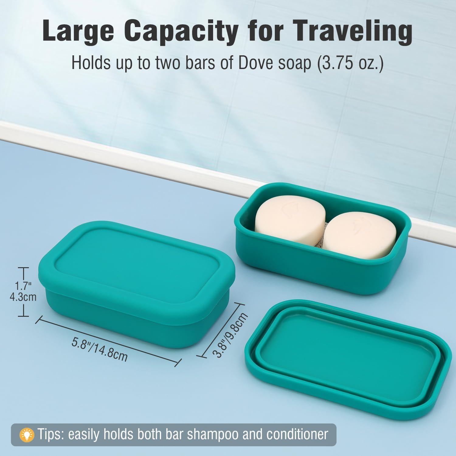 Estuche de Jabón de Viaje AIMAIAIMAI Verde a Prueba de Fugas