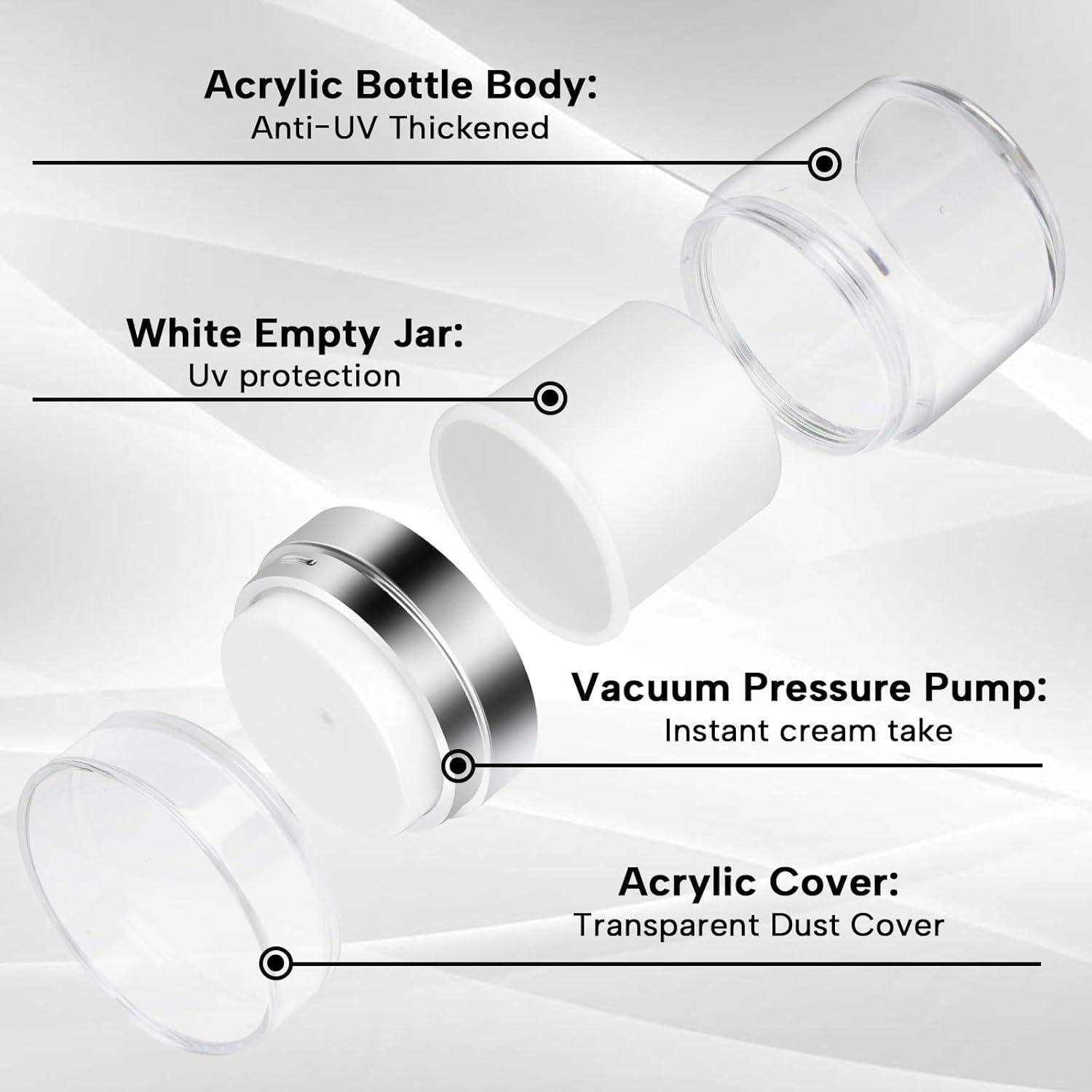 Tarros de bomba sin aire Eseacy 14.79ml para cosméticos