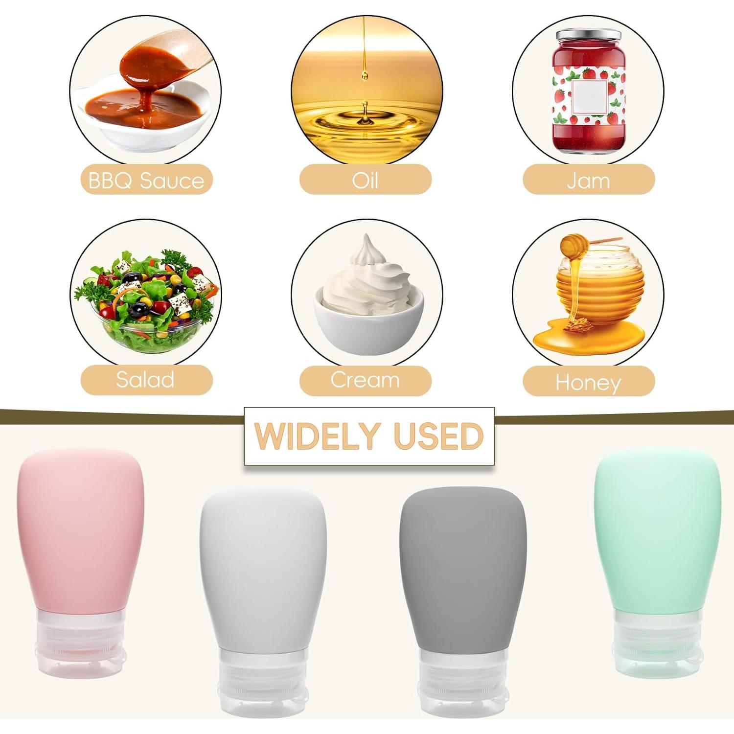 4 Botellas de Silicona para Aderezo 60ml XJMWXHFC