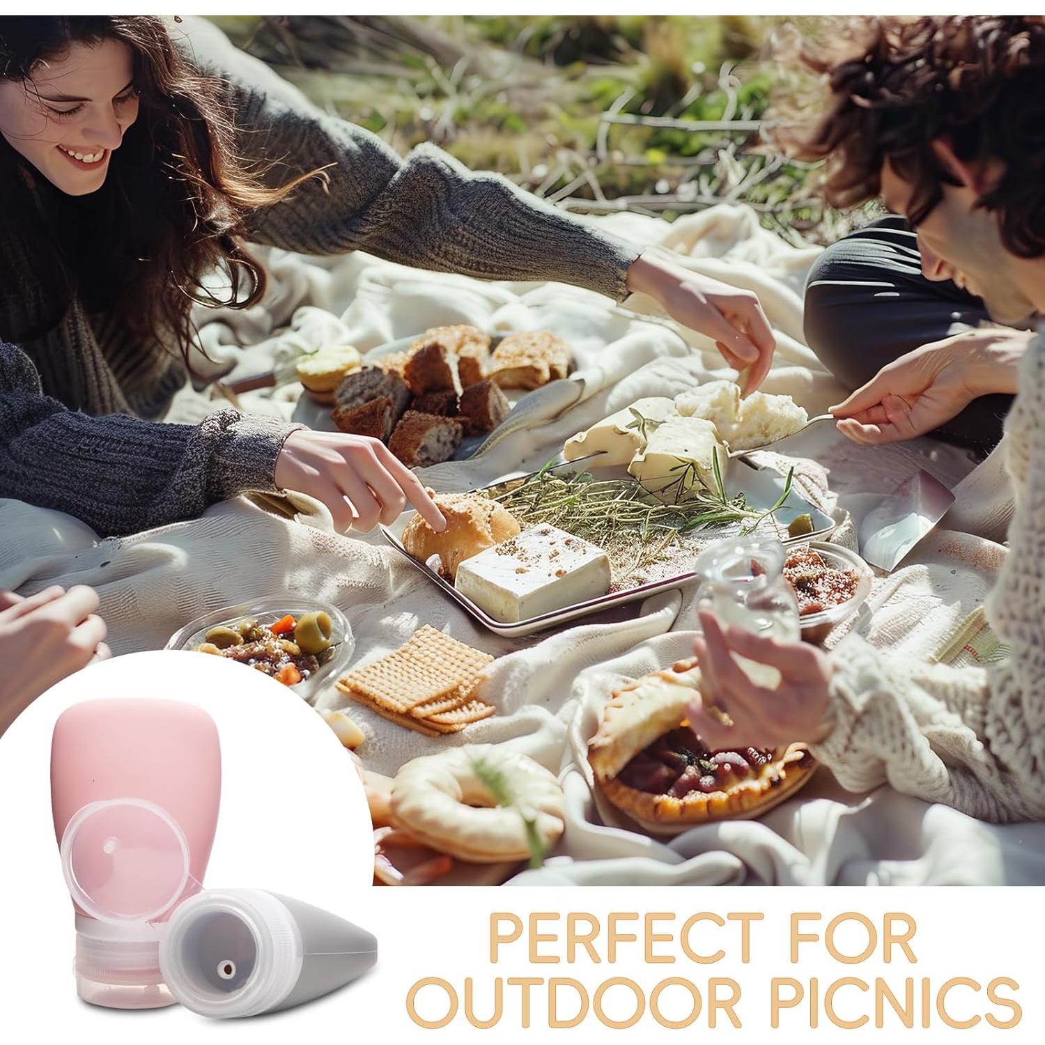 4 Botellas de Silicona para Aderezo 60ml XJMWXHFC