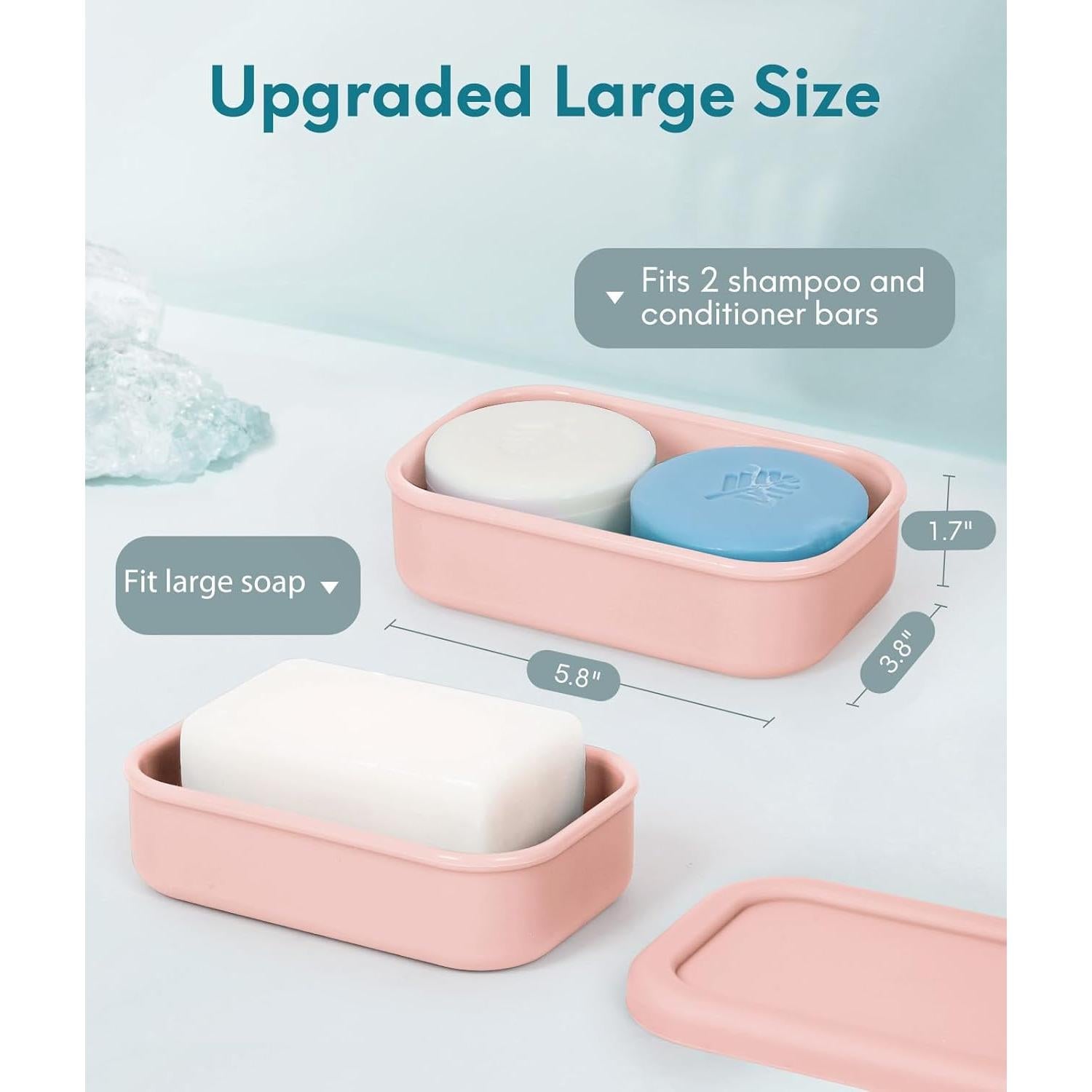 Funda de Jabón de Viaje Quatish Rosa a Prueba de Fugas