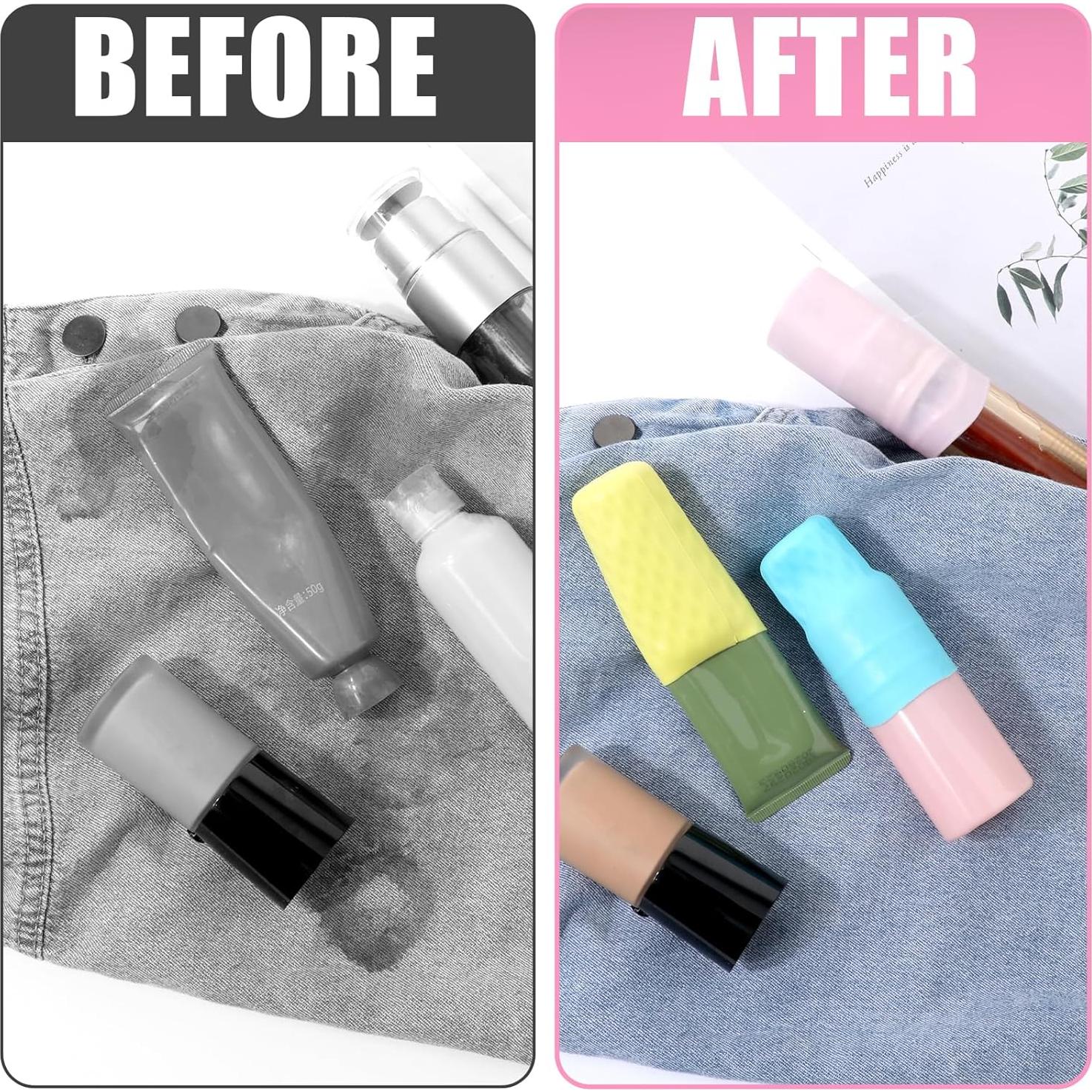 8 Fundas de Silicona para Botellas de Viaje a Prueba de Fugas