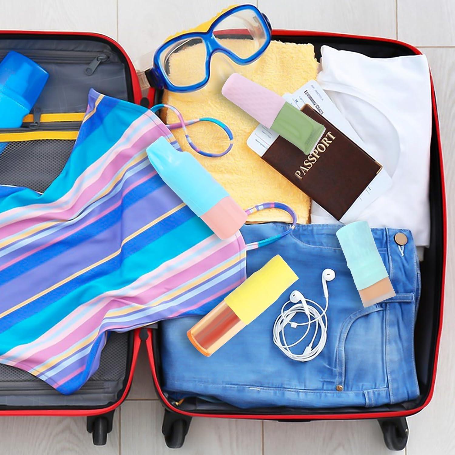 8 Fundas de Silicona para Botellas de Viaje a Prueba de Fugas