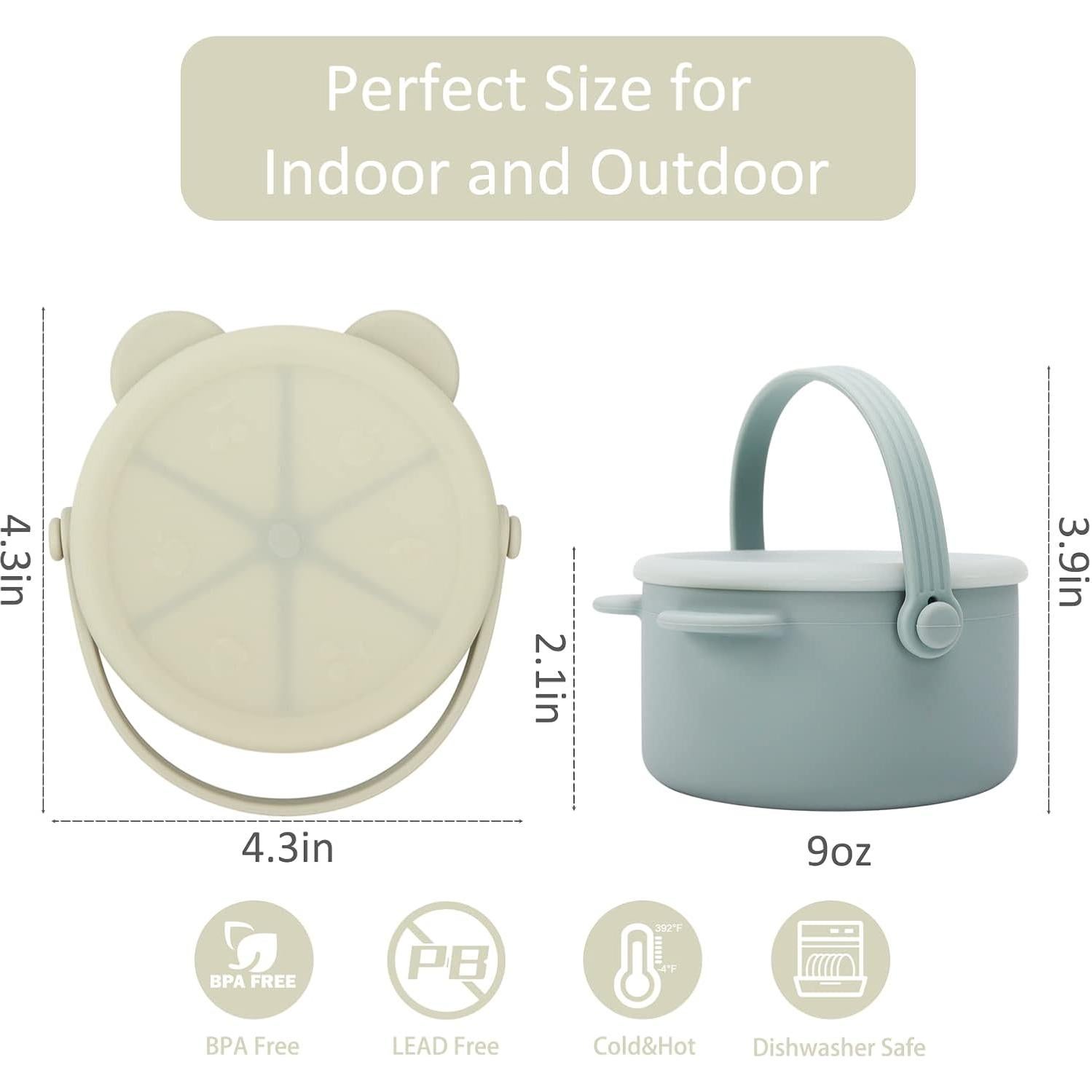 Tazas de Snack Silicona Dilovely 266 ml A prueba de Derrames