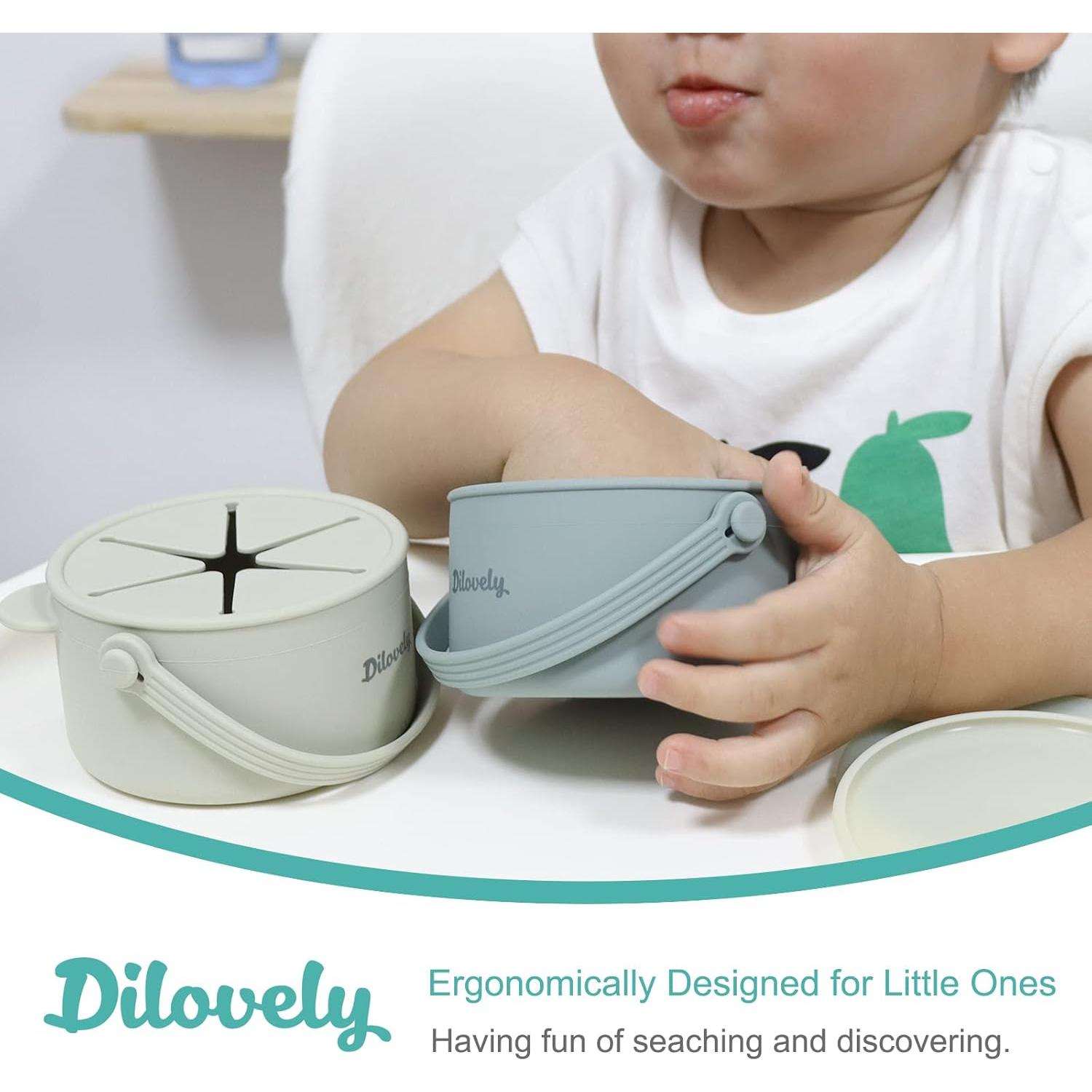 Tazas de Snack Silicona Dilovely 266 ml A prueba de Derrames