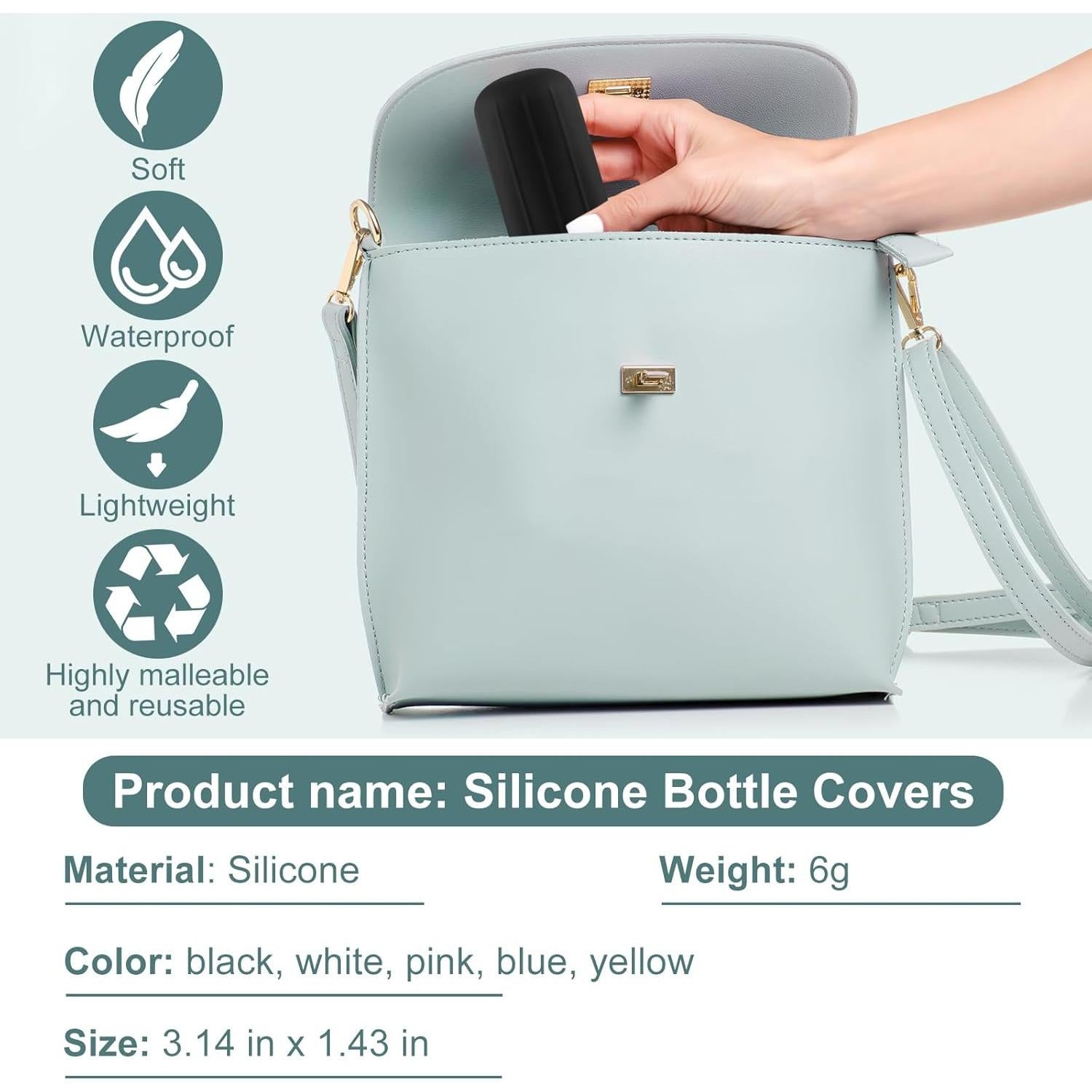 Fundas de Silicona para Botellas NACHLYNN 10 Pcs Negro