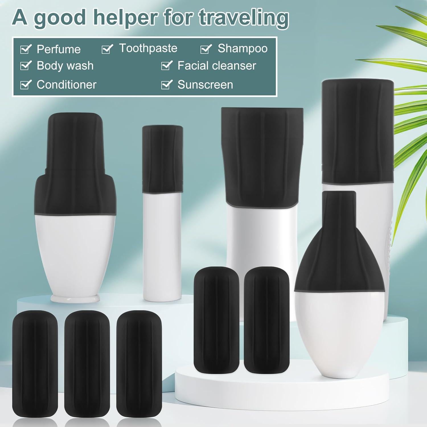 Fundas de Silicona para Botellas NACHLYNN 10 Pcs Negro