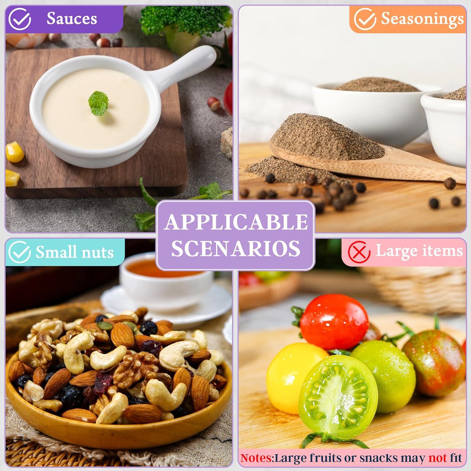 Contenedores de Aderezo Qukaka 2.7oz Cuadrados a Prueba de Fugas - 6 Piezas