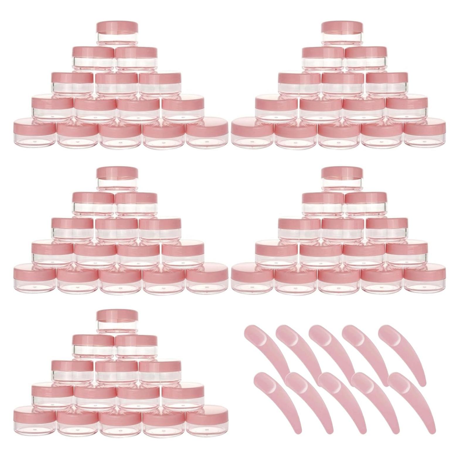 Tarros de Muestra Cosméticos Recargables BTYMS 100x10g Rosa