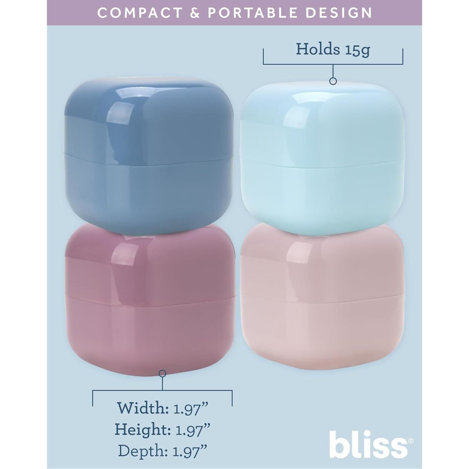 Juego de Tarros de Viaje Bliss - 4 Piezas 15g a Prueba de Fugas